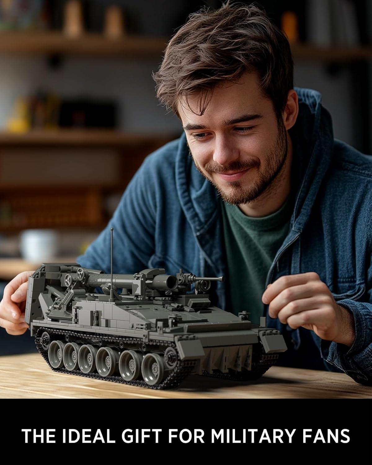 Nifeliz 2S4 Military Tank Building Set for Adults, Self-Propelled Heavy Mortar Set for Military Fans, Military Model to Build and Display, Collectible Gift (1,438PCS, NF10291) image number 4