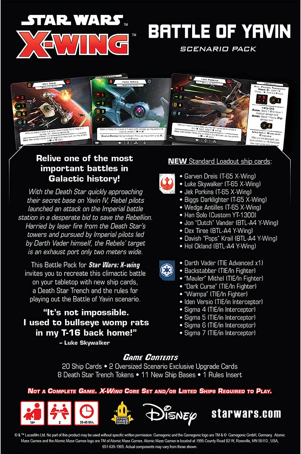 Atomic Mass Games Star Wars X-Wing 2Nd Edition Battle of Yavin Battle Pack Board Game image number 2