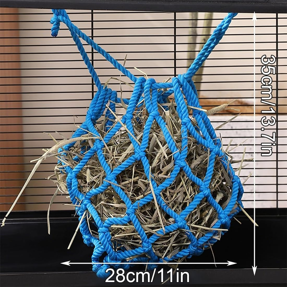 GGUFAY Rabbit Hay Bag, Guinea Pig Feeding Station, Feeder Small Animals, Hanging Hay Bag, Small Animals Hay Bag, Feeding Bag for Rabbit, Chinchilla, Hamster, Small Animals image number 3