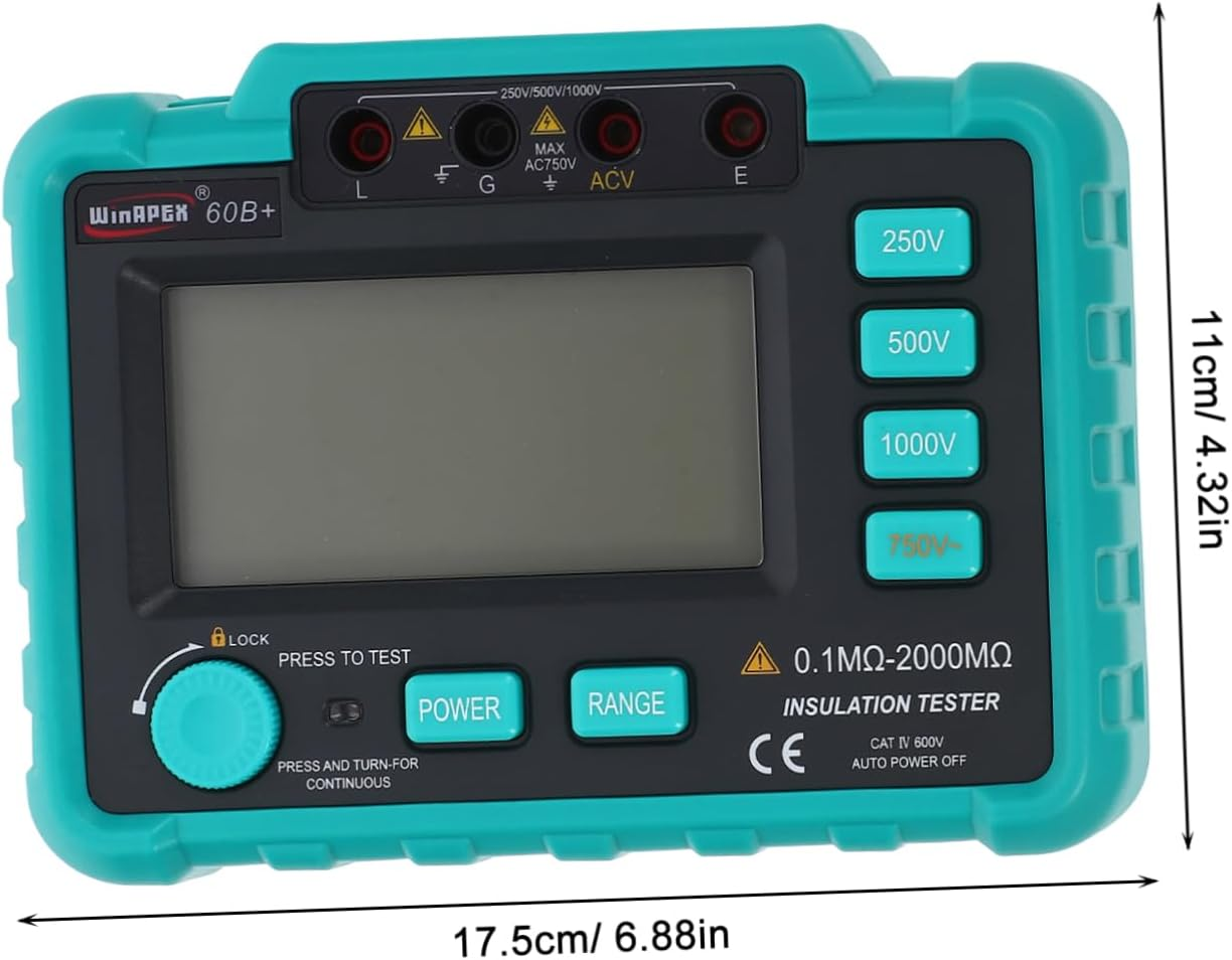 FUNOMOCYA Insulation Tester Megohm Automotive Electrical Tools Digital Megohm Test Leads image number 3