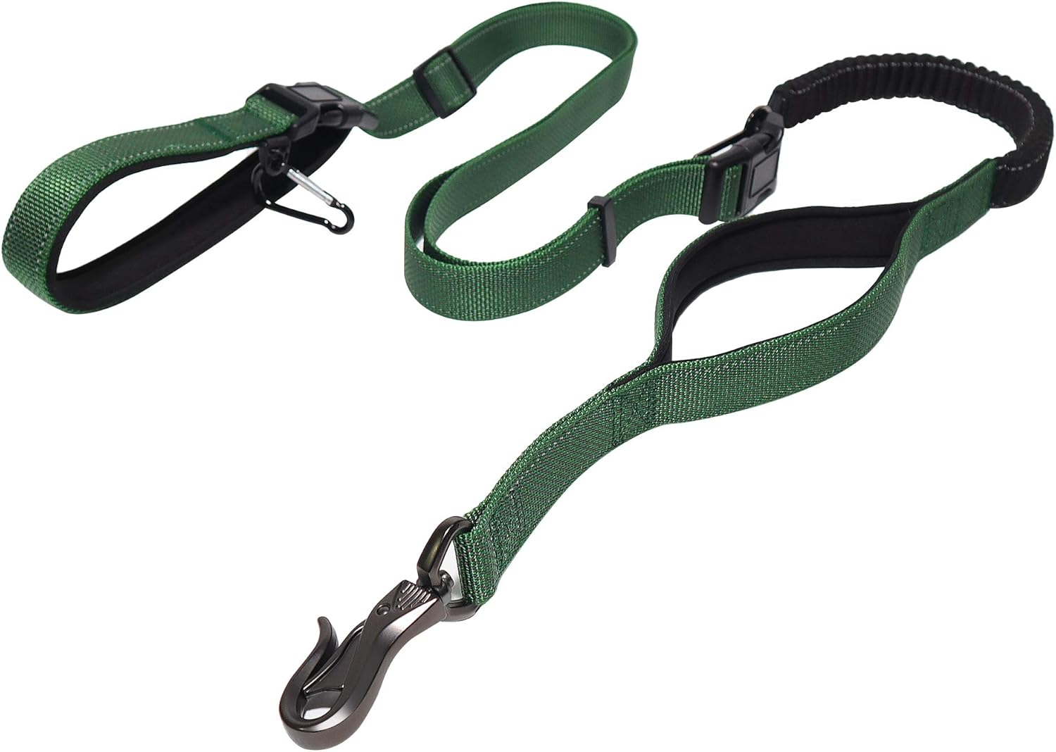 LOS ANDES Heavy Duty Dog Leash - 5-8 FT Walking Leash with Traffic Handle, Shock Absorbing Bungee, Reflective Lead for Medium & Large Dogs, Red