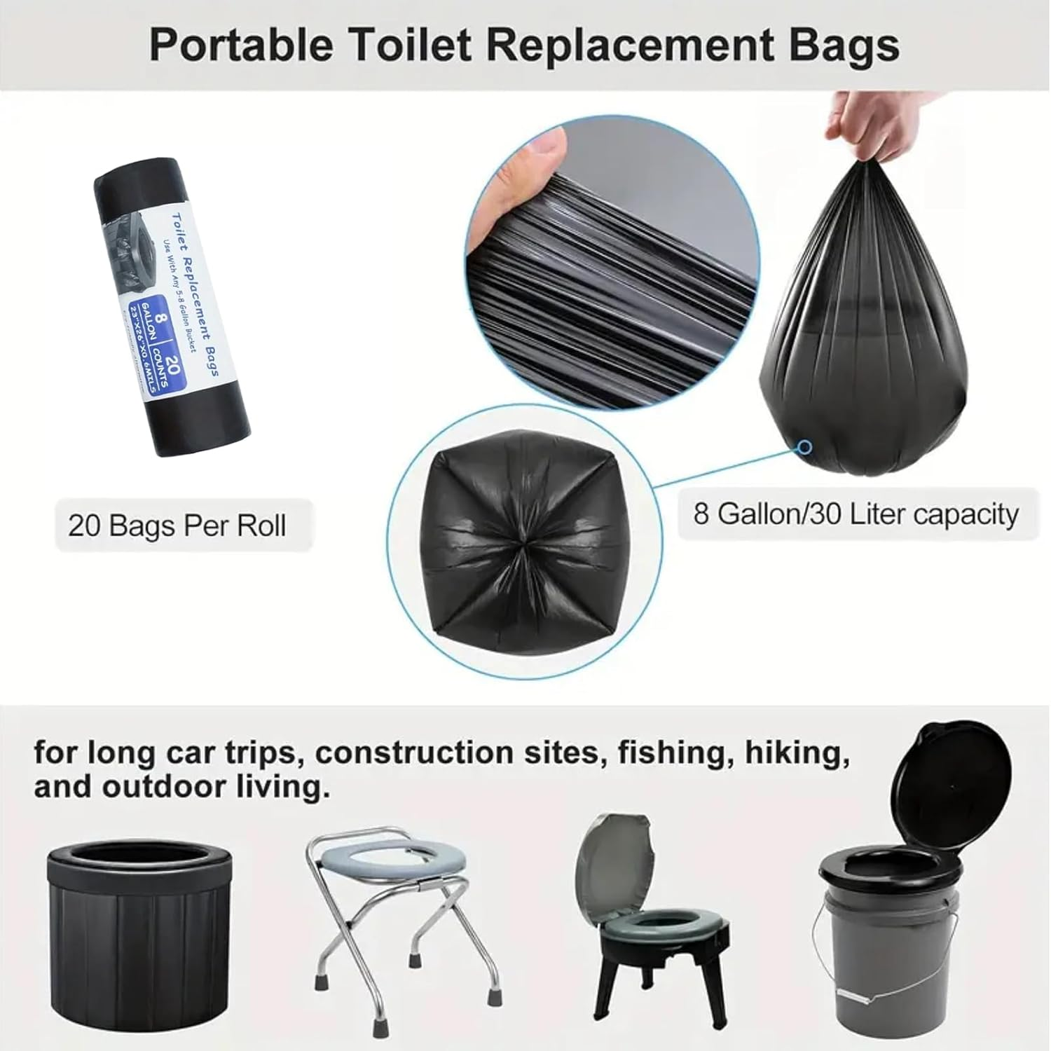 Poop Gel - Camping Poop Gel Pee Powder | Pee Deodorizer Odor-Eliminating Coagulant for Fishing Trip Survival Hunting RV Outdoor Travel Hiking image number 6