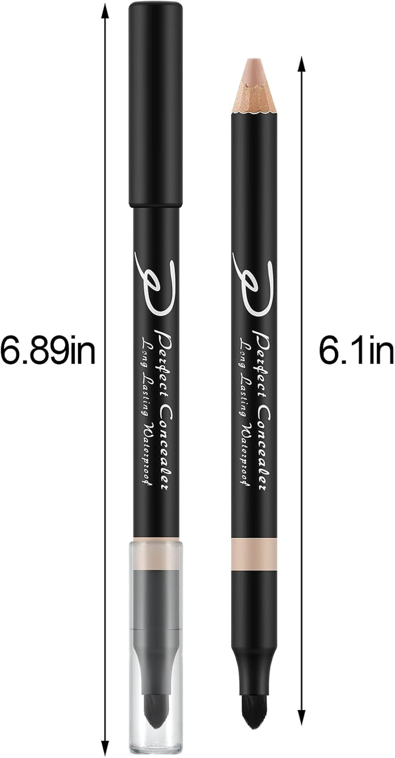 Apooliy 4Pcs Concealer Pencil with Sponge,Full Coverage,Waterproof under Eye Concealer Stick for Dark Circles,Blemishes,Aging Spots,Acne,Freckles -  002 image number 4