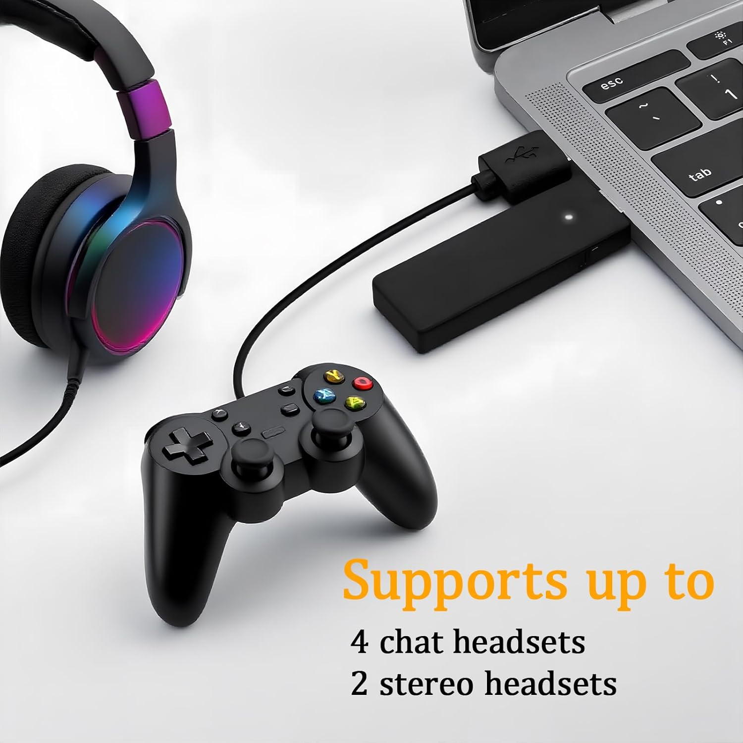 Wireless Adapter for Xbox One and Series X,S, Xbox Controller Wireless Adapter for PC Gaming USB Receiver,Game Receiver Compatible with Windows 7, 8, 8.1, 10,11,Pc,Xbox One S,X,Xbox Elite image number 1