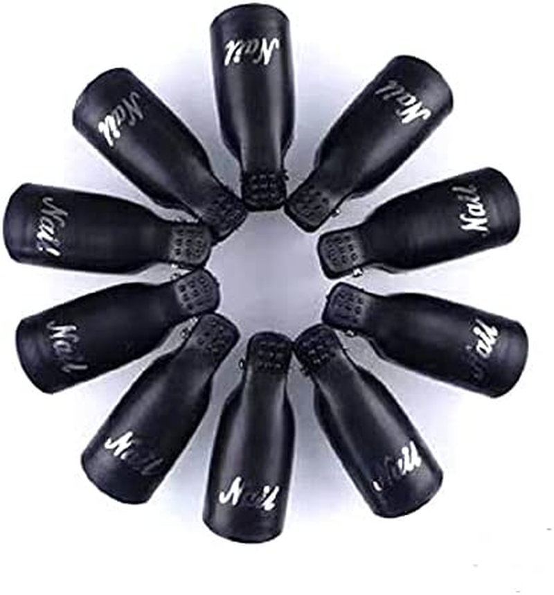 HIGHROCK 10Pcs Acrylic Nail Art Polish Remover Wrap Cleaner Superior Clip Caps (WHITE)