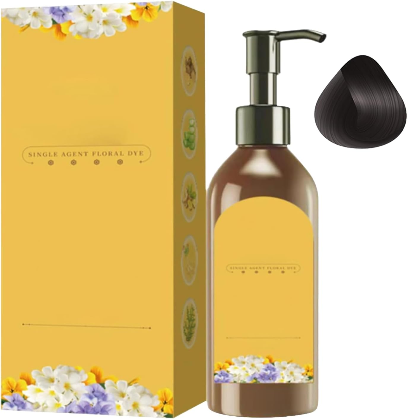 Hair Colour Shampoo - Single Dose Flower Dye, Durable Natural Hair Dye Shampoo | Natural Scented Flower Dye, Nutritious Hair Dye Shampoo for Women, Elderly