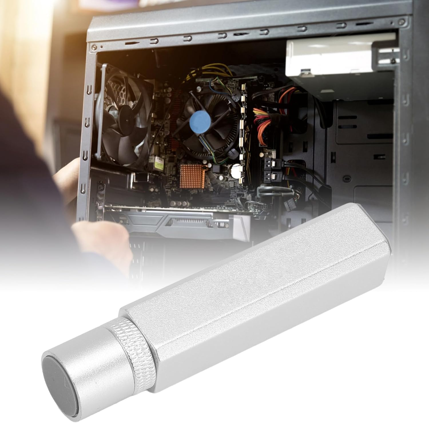 Retractable Aluminum GPU Support Bracket with Screw Adjustment for Graphics Card Chassis, Bottom Magnet Design image number 4