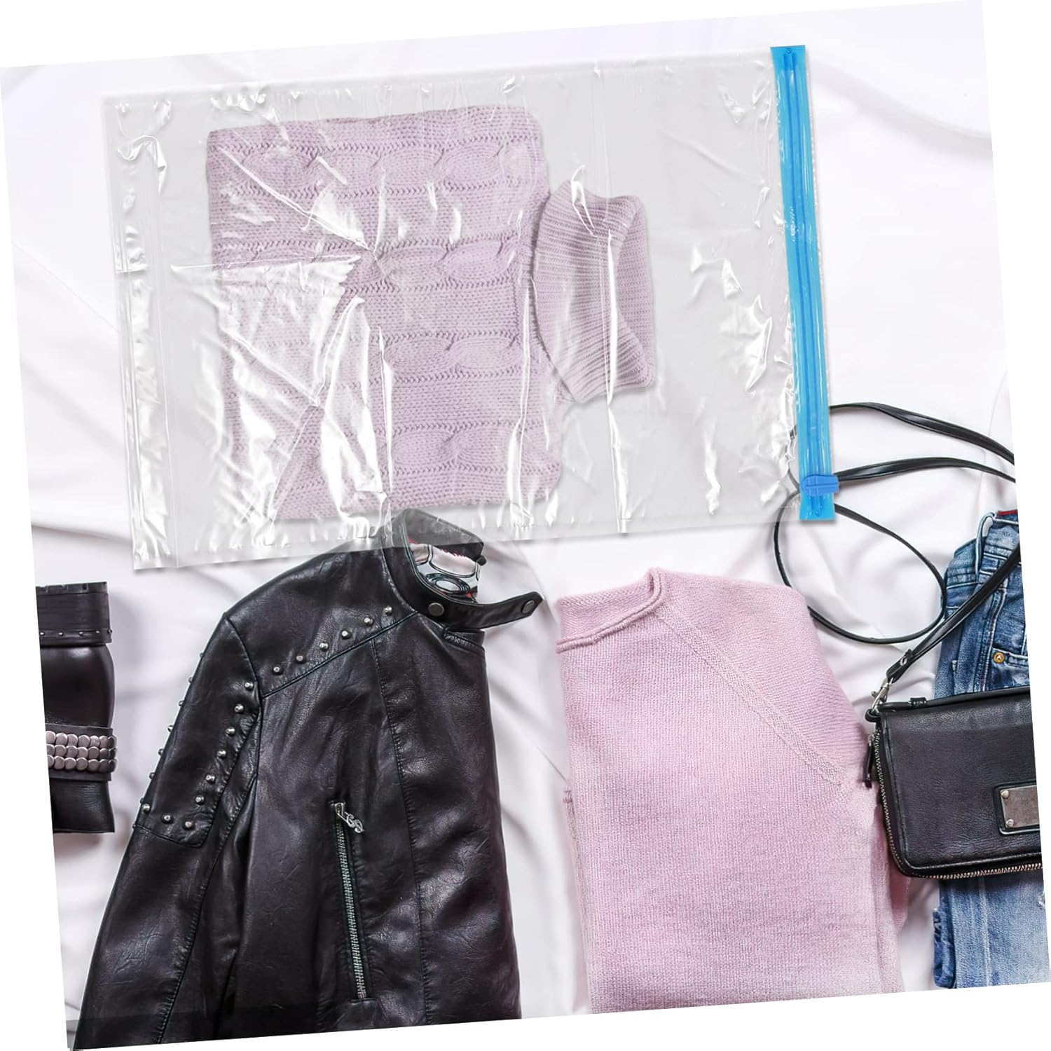 HOOTNEE 10Pcs Hand-Rolled Compression Bags for Travel Space Saver Vacuum Storage Bags for Packing Clothes and Comforters Vacuum Sealing for Travel and Home Use image number 1