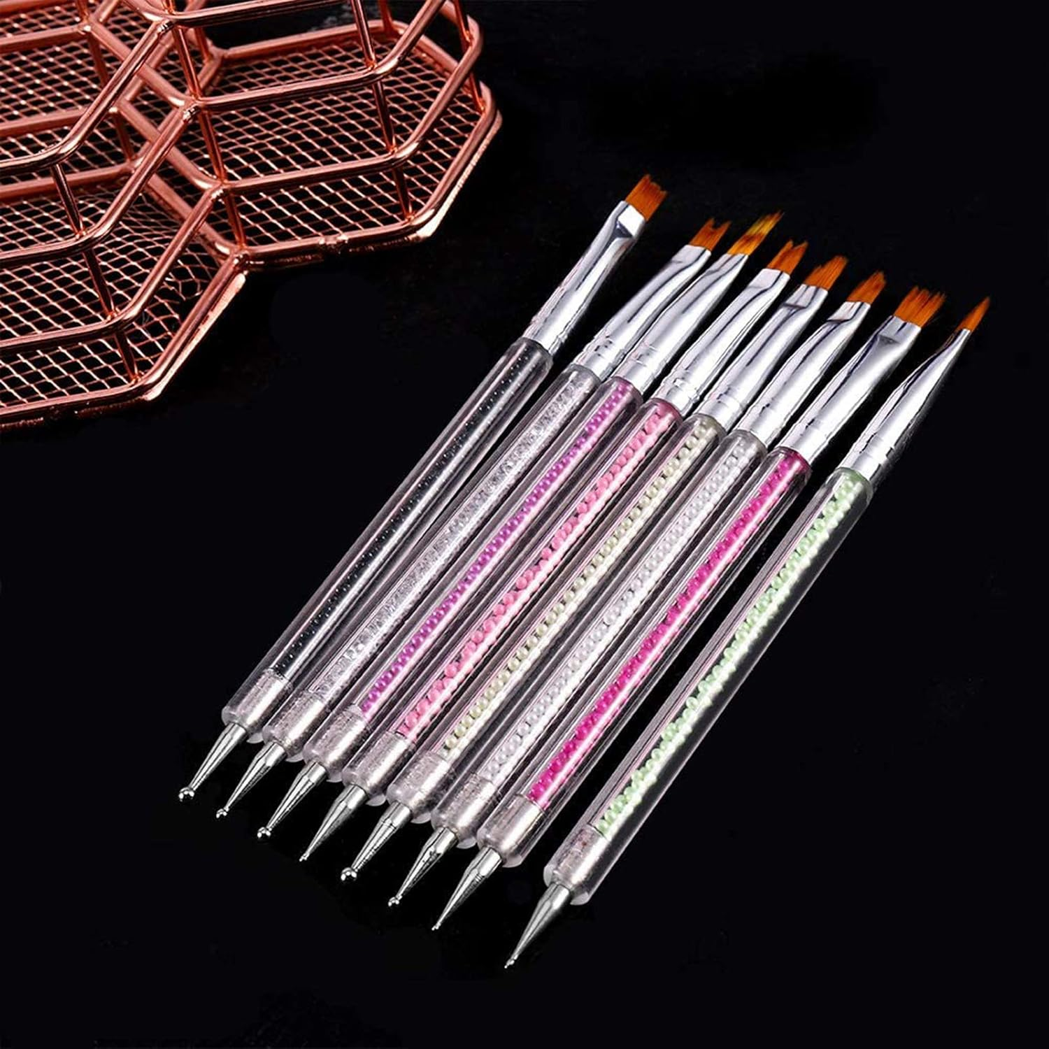 8Pack Nail Art Brushes Pen Nails Arts Tip Builder Liner Polish Pens Painting Design image number 5
