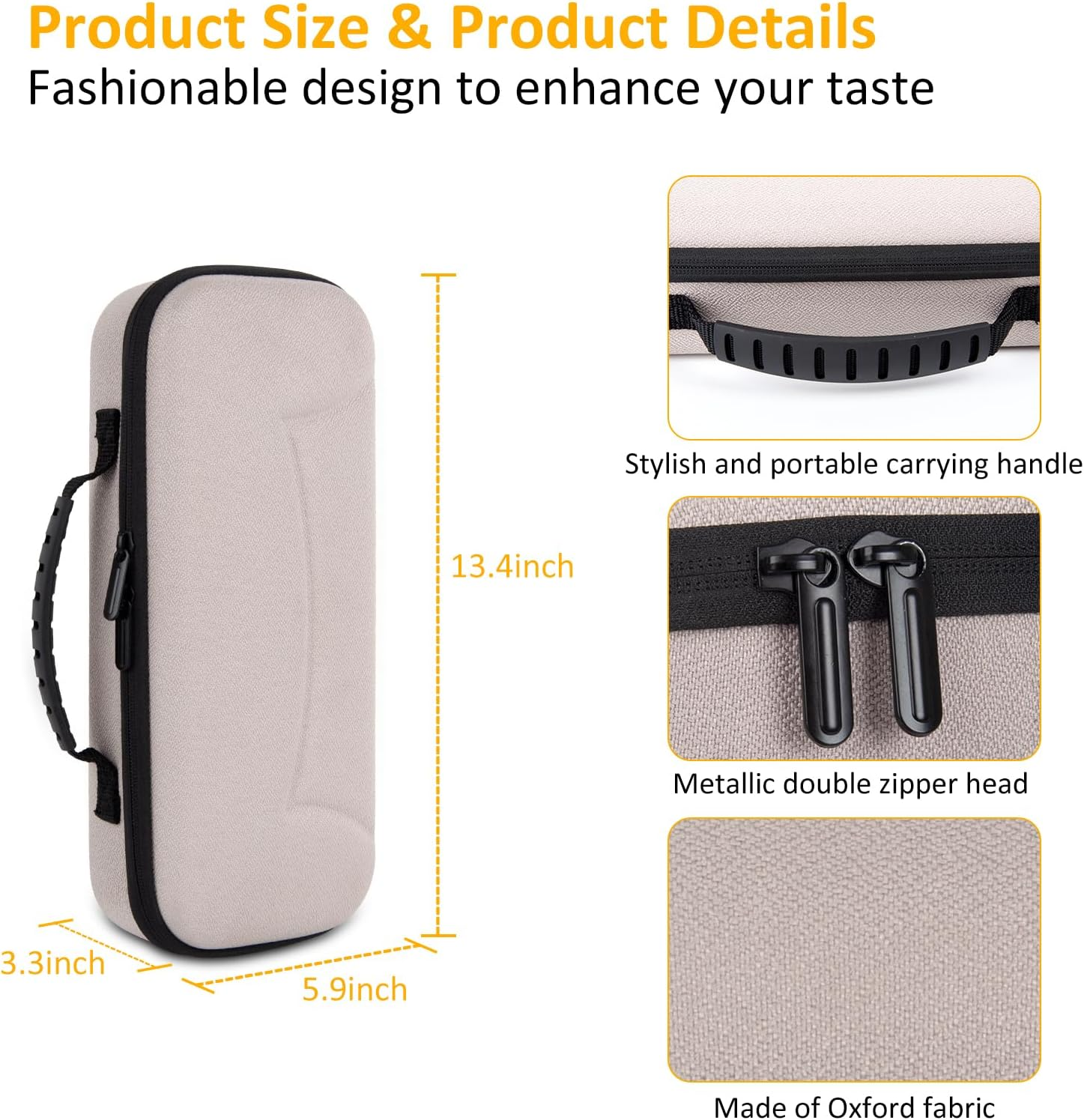 Wonlince Hard Carrying Case for Sony PS5 Playstation Portal，Scratch-Resistant Portable Organizer with Mesh Pocket，Stylish Design for Traveling，Off White