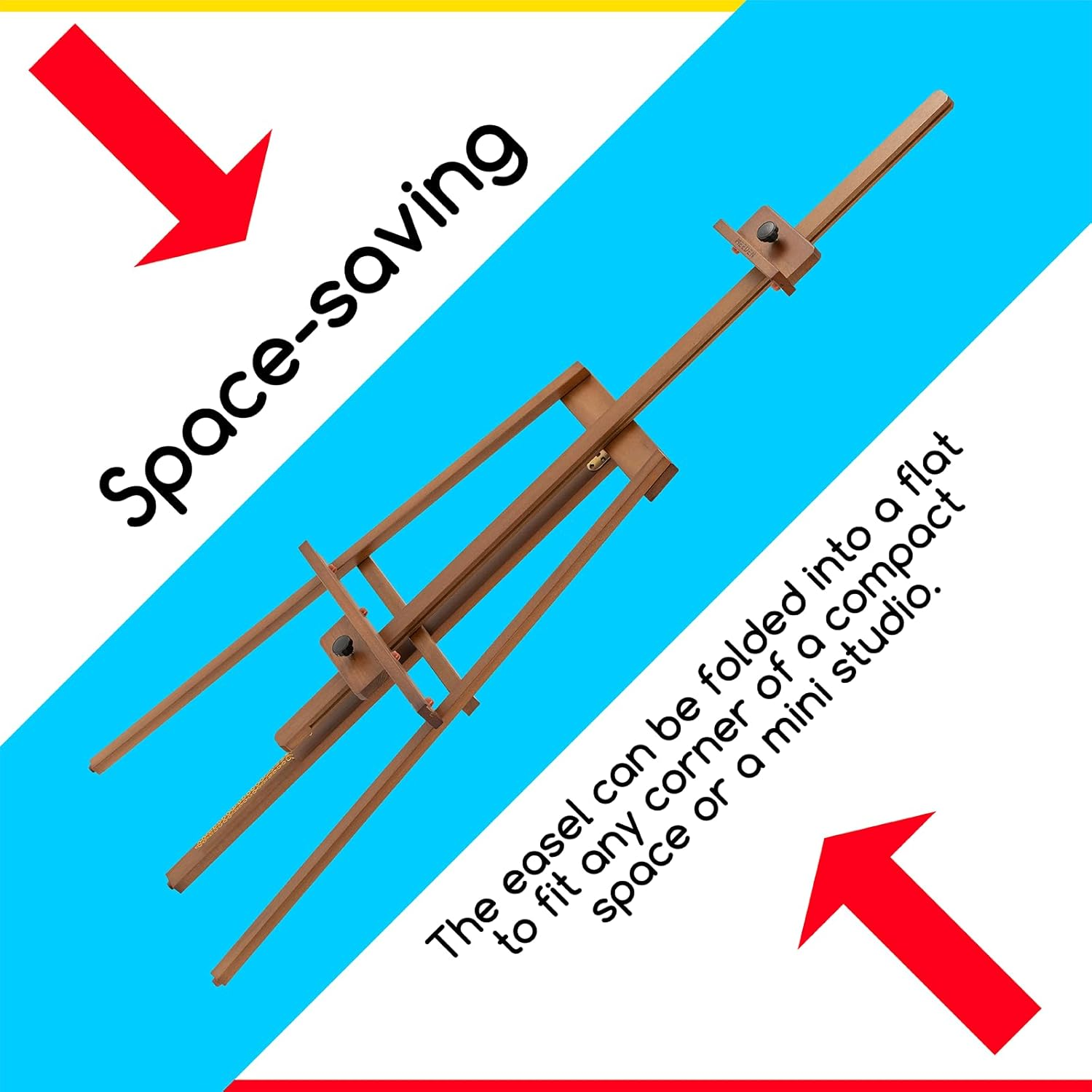 MEEDEN Painting Easel: a Frame Solid Beech Wooden Easel - Artist Easel Stand for Painting Holds Canvas up to 43" - Walnut image number 1