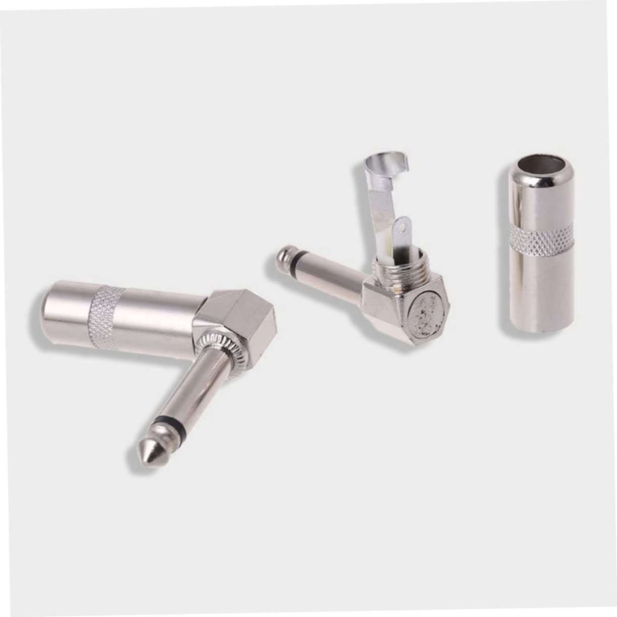 Abaodam 4Pcs Right Angle Mono Connector for Guitar and Audio Equipment for Custom Cable Lengths Minimal Signal Loss for Live Sound and Recording image number 4