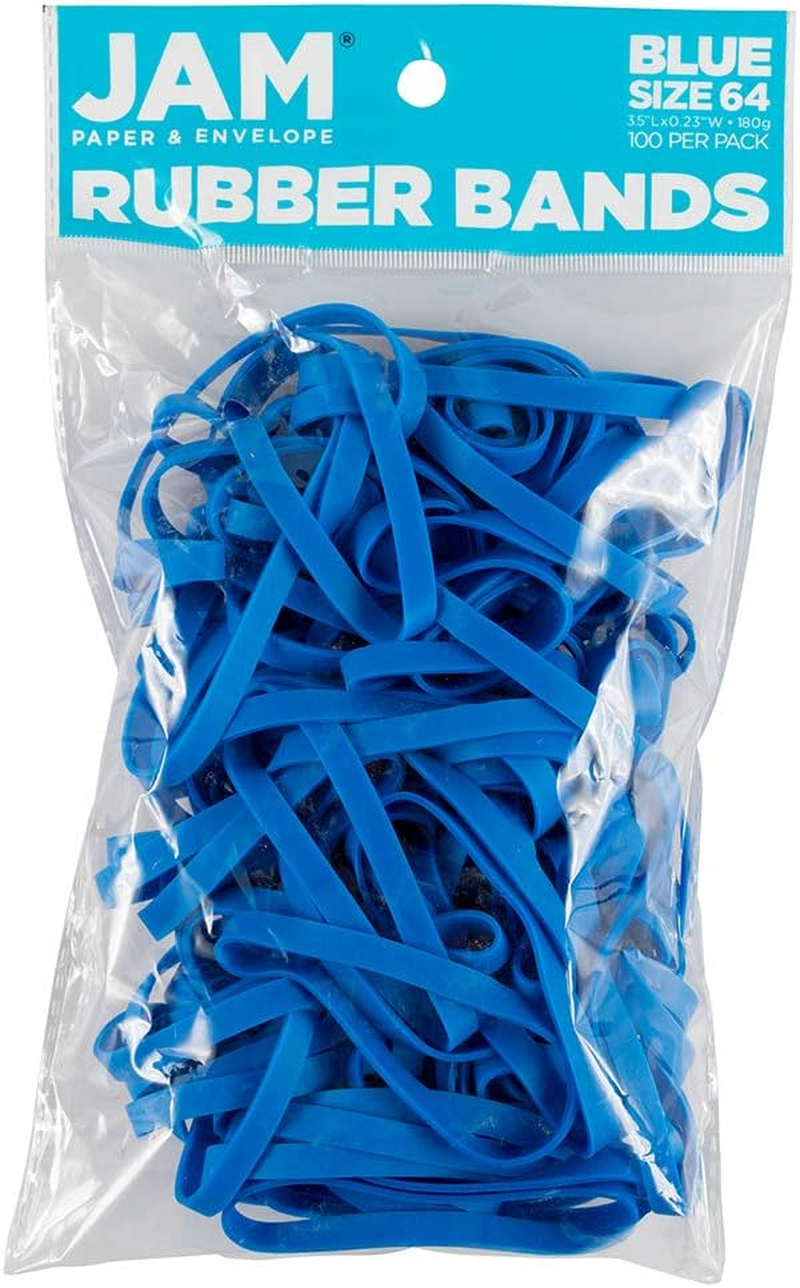 JAM PAPER Durable Rubber Bands - Size 64 - White Multi-Purpose Rubberbands - 100/Pack