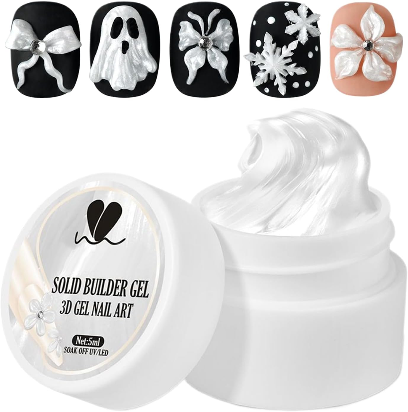 Sculpting Gel for Nails - Solid Builder Nail Gel | 5Ml Non- Sticky Manicure Builder for Molding Carving Extension Design Women Home Salon image number 5