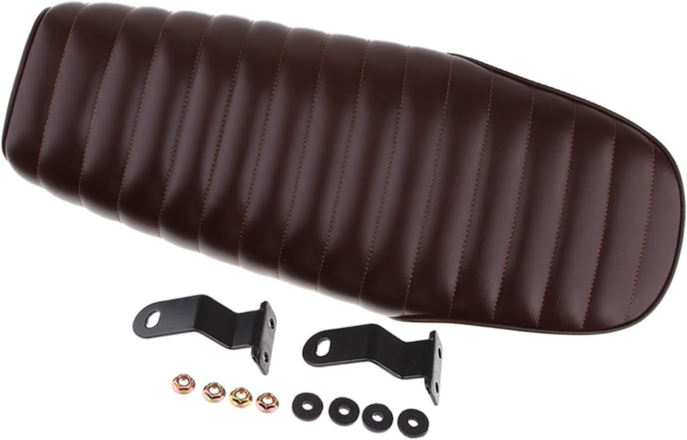 KANGYEBAIHUODIAN Fit for Motorcycle Dirt Bike ATV Seat Stripe Style Nonsilp Saddle Motorbike Cafe Racer Cushion Pad Seat - Vintage Brown image number 4