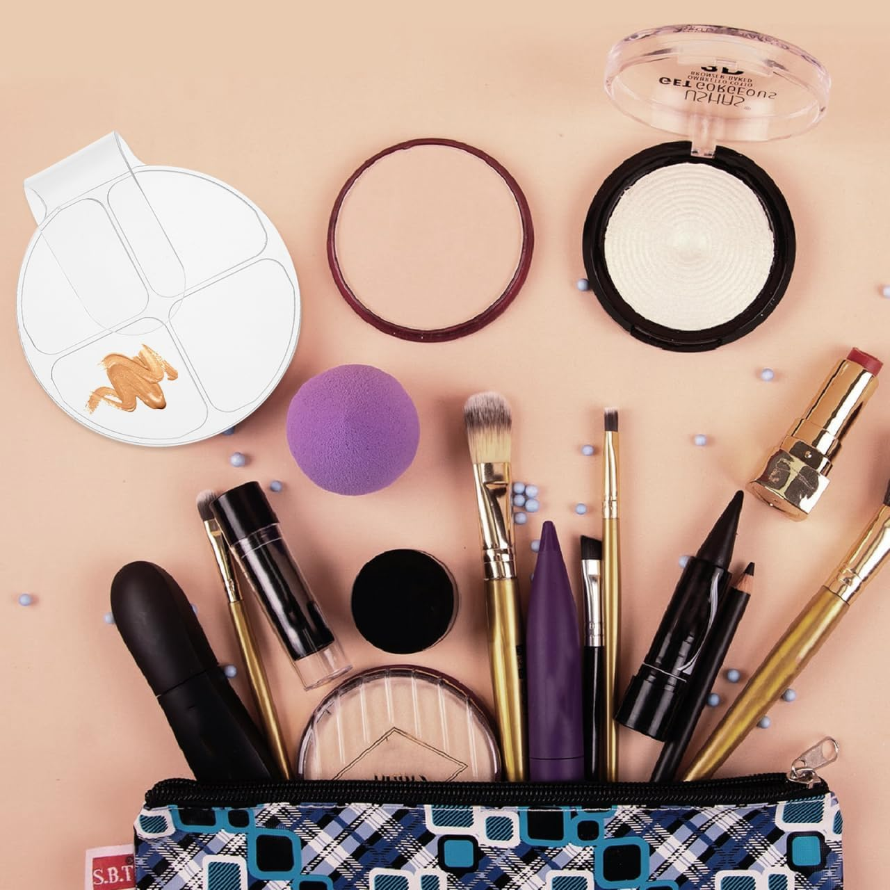 Gadpiparty Acrylic Palette Set - Handheld Clear Makeup Mixing Tray for Foundation and Manicure Ergonomic Design for Custom Shade Creation image number 6