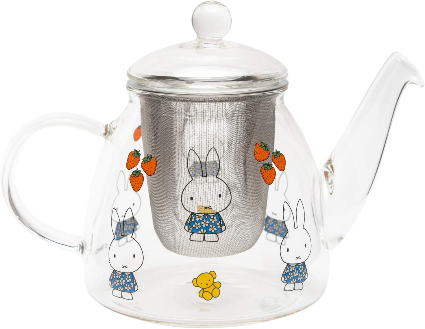 Space Joy 8644008MS Miffy Pot, Heat-Resistant Glass, Transparent, 16.9 Fl Oz (500 Ml), Miffy & Strawberry - Miffy  Strawberry image number 3