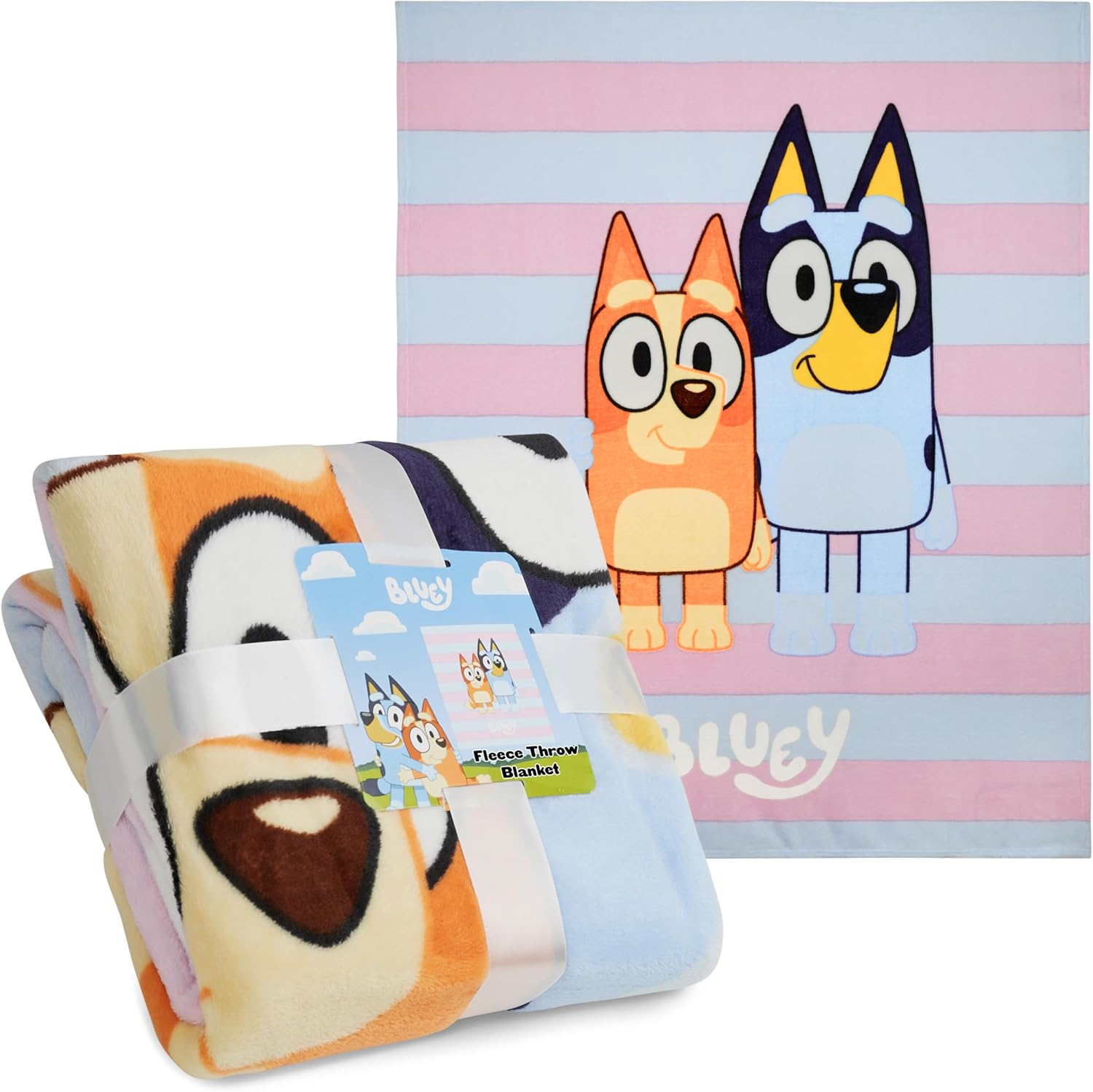 Bluey Fleece Bed Blanket for Kids Super Soft Blanket Fleece Throws 59 X 51 Inches Warm Sofa Bed Throw, Gifts for Kids