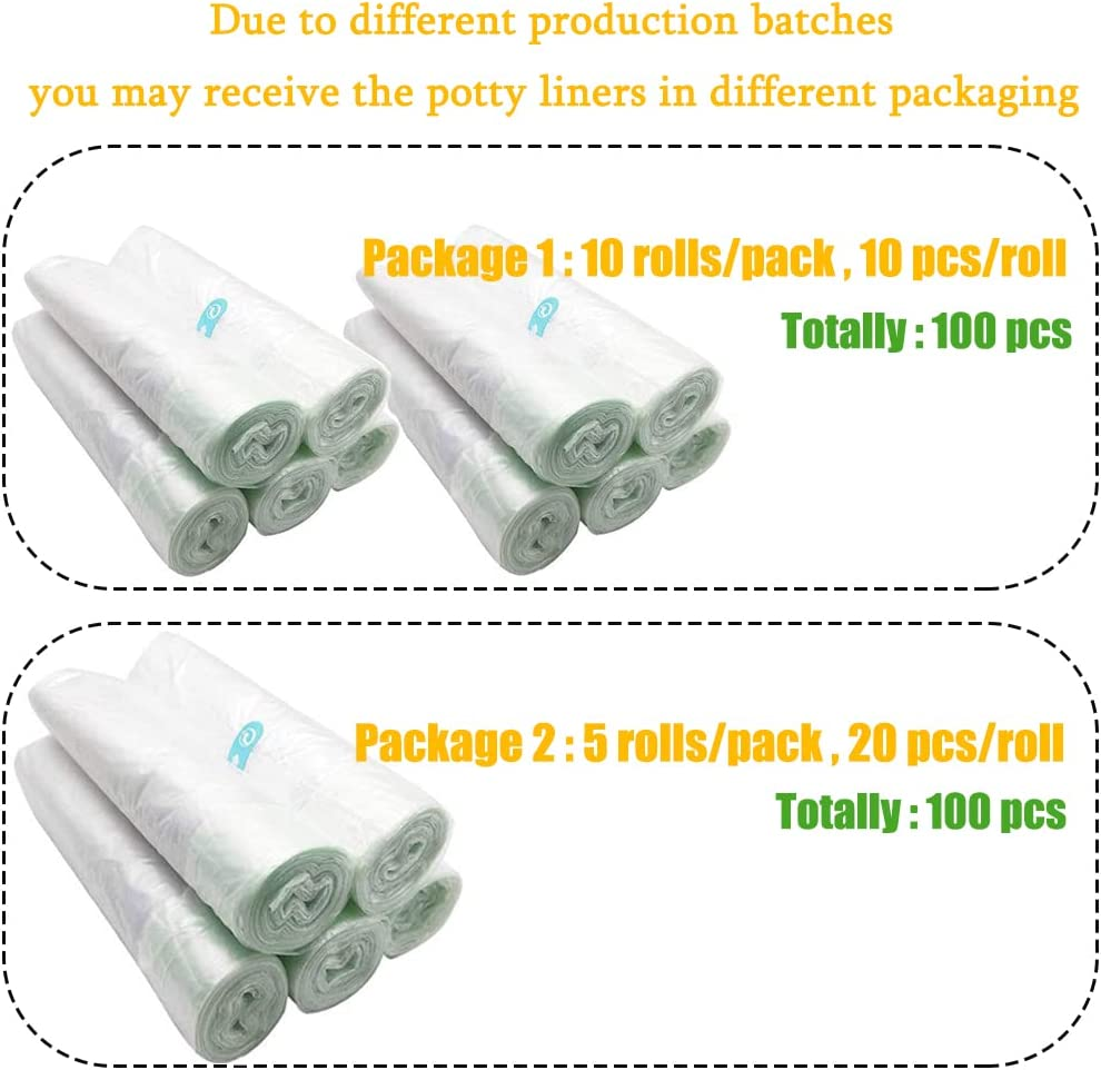 100Pack Potty Chair Liners with Drawstring,Toilet Seat Potty Bags Cleaning Bag for Kids Toddlers,Baby Training Seat image number 5