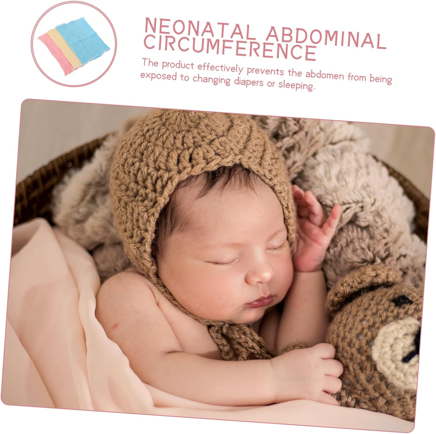 Toyvian 3Pcs Cotton Infant Bellyband Newborn Toddler Belly Protector Thickened Elastic Belly Belt Assorted Colors Soft Baby Abdominal Wrap for Boys and Girls image number 5