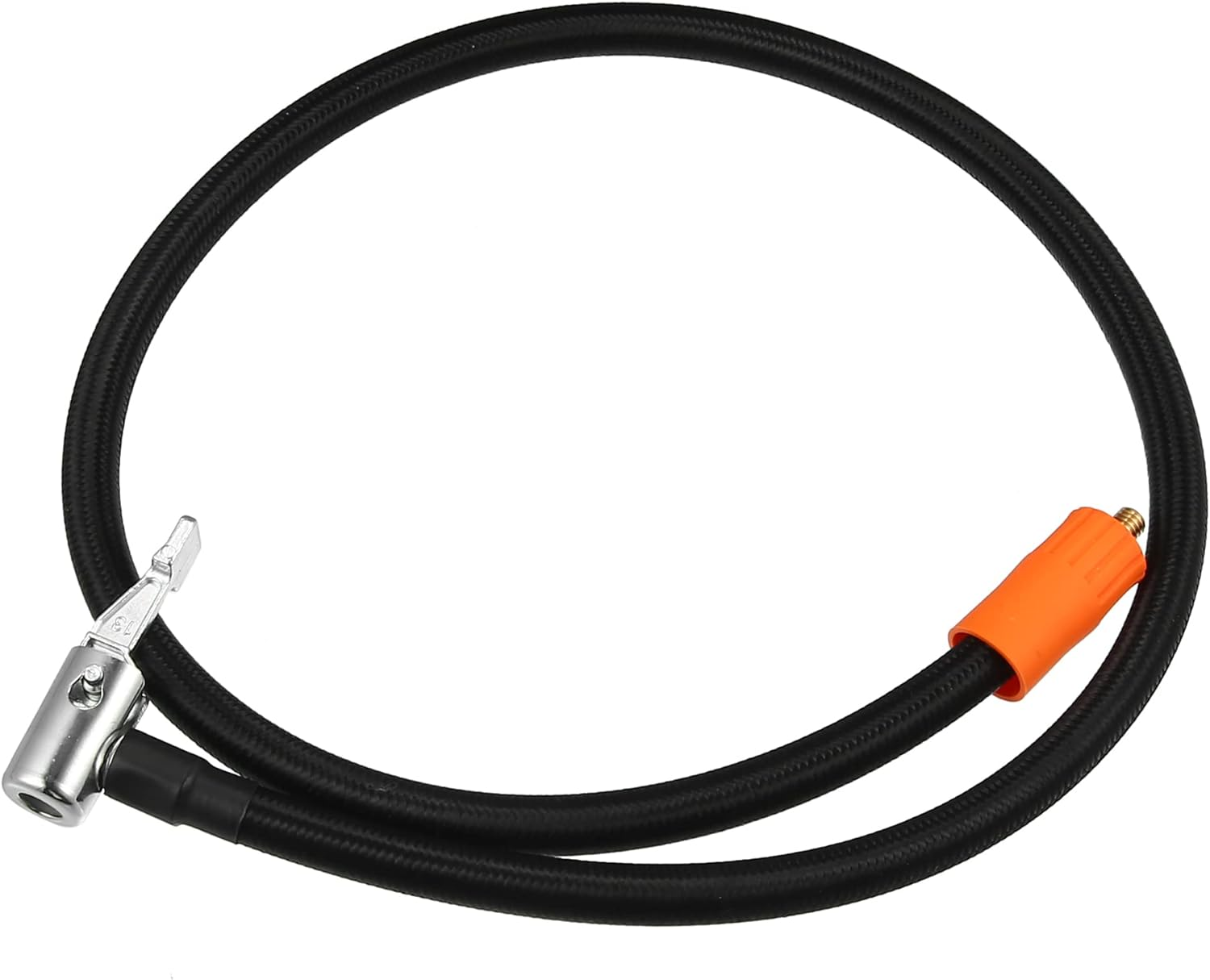 X AUTOHAUX 80Cm Tire Inflator Extension Hose with Metal Lock Chuck Adapter Convert to Lock on Connection Air Pump Tube Tire Valve Connection Pipe for Car Truck Bike MTB Nylon Zinc Alloy image number 4