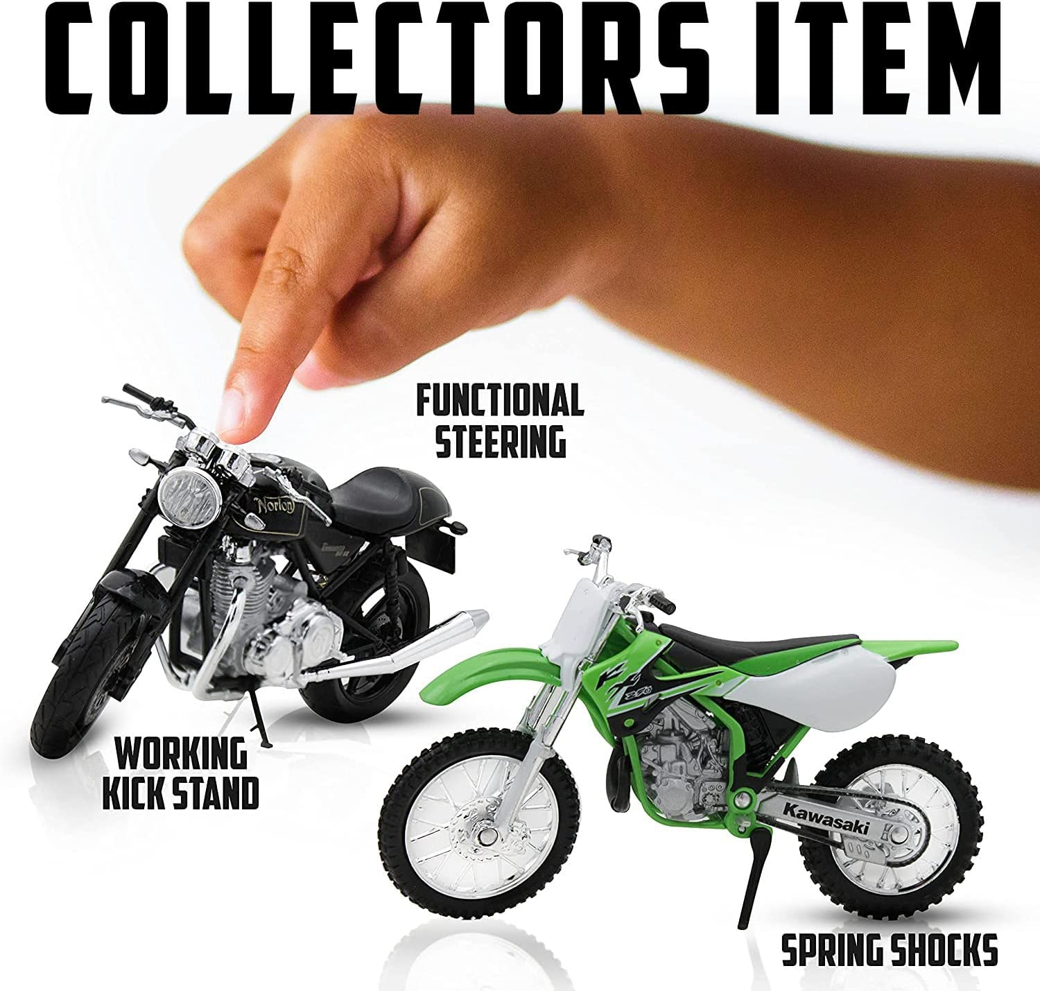 Welly Die Cast Motorcycle Green Kawasaki 2002 Ninja ZX-10R, 1:18 Scale image number 1