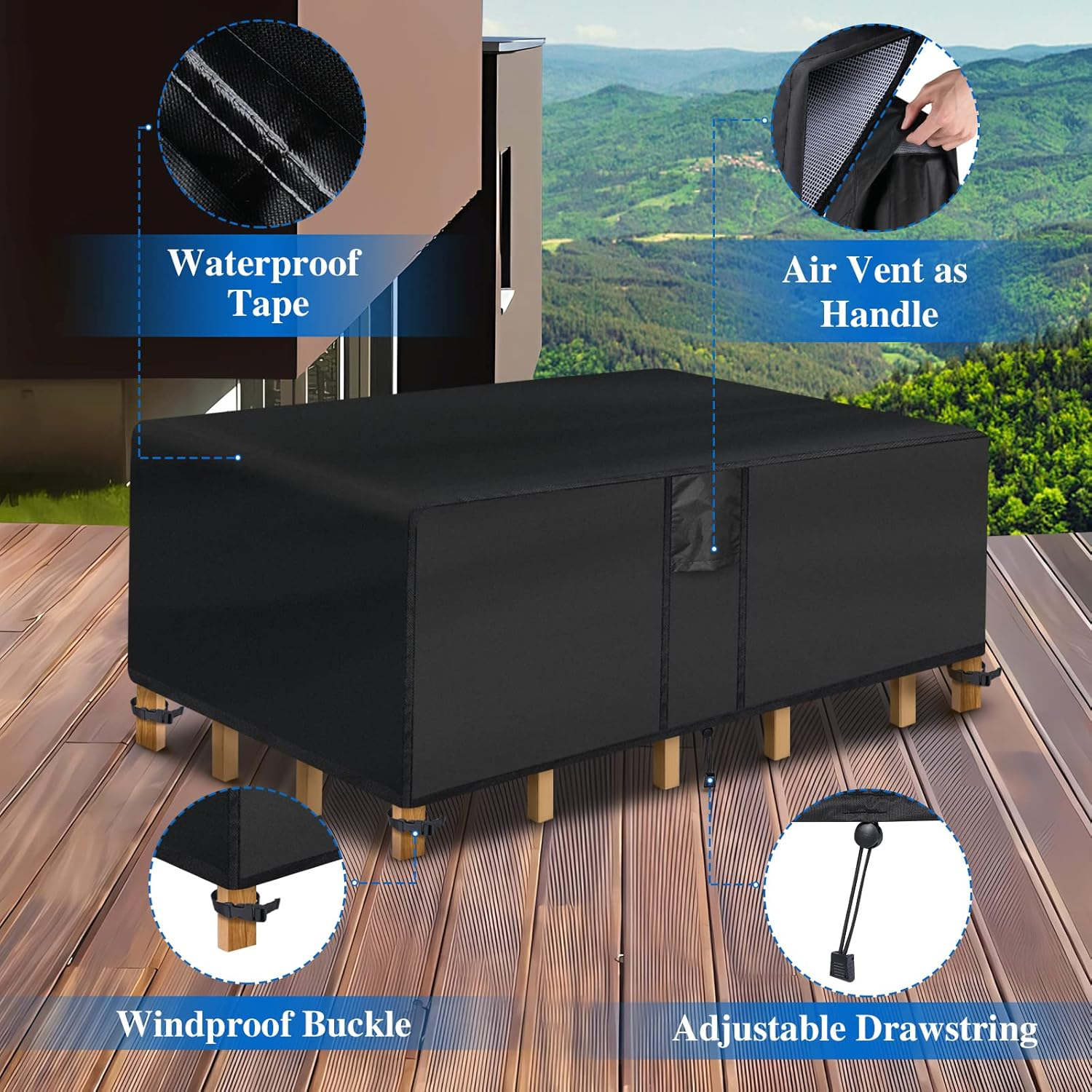 Patio Coffee Table Cover (48"L X 28"W X 13"H) image number 2