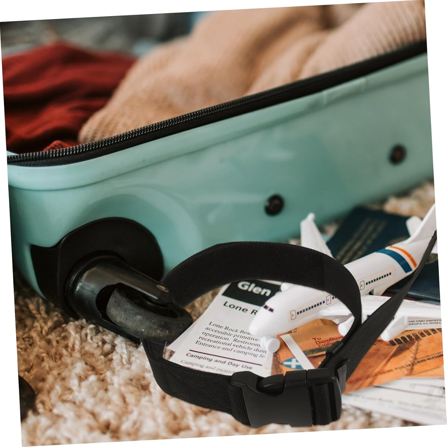 LIFKOME Adjustable Luggage Straps for Connecting Suitcases Polyester Travel Belt Securing Bundling Luggage Connector Straps for Travel Overseas Domestic Trips image number 1