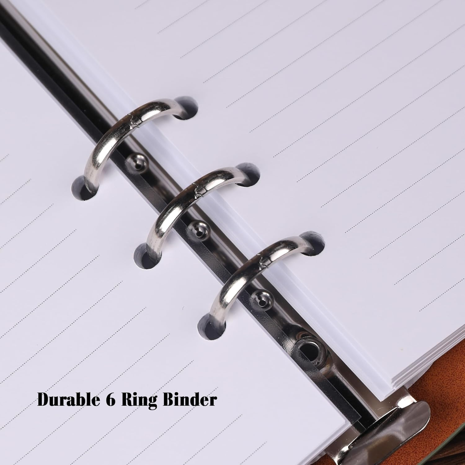 TIEFOSSI A5 Binder 6 Ring Notebook for Women Men, Hardcover PU Leather Journal, Vintage Ship Journal, College Ruled Notebook for School, Planner, Travel, Work, Organizer image number 4