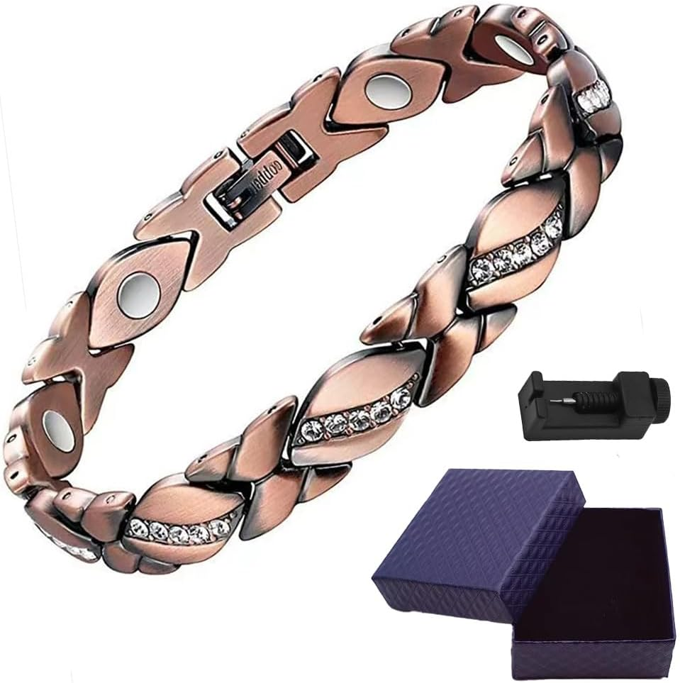 Adjustable Magnetic Bracelet for Women with 3500 Gauss Magnets, Magnetic Therapy Bracelet for Arthritis Pain Relief, Elegant Magnetic Bracelets for Women, Jewelry Gift with Sizing Tool