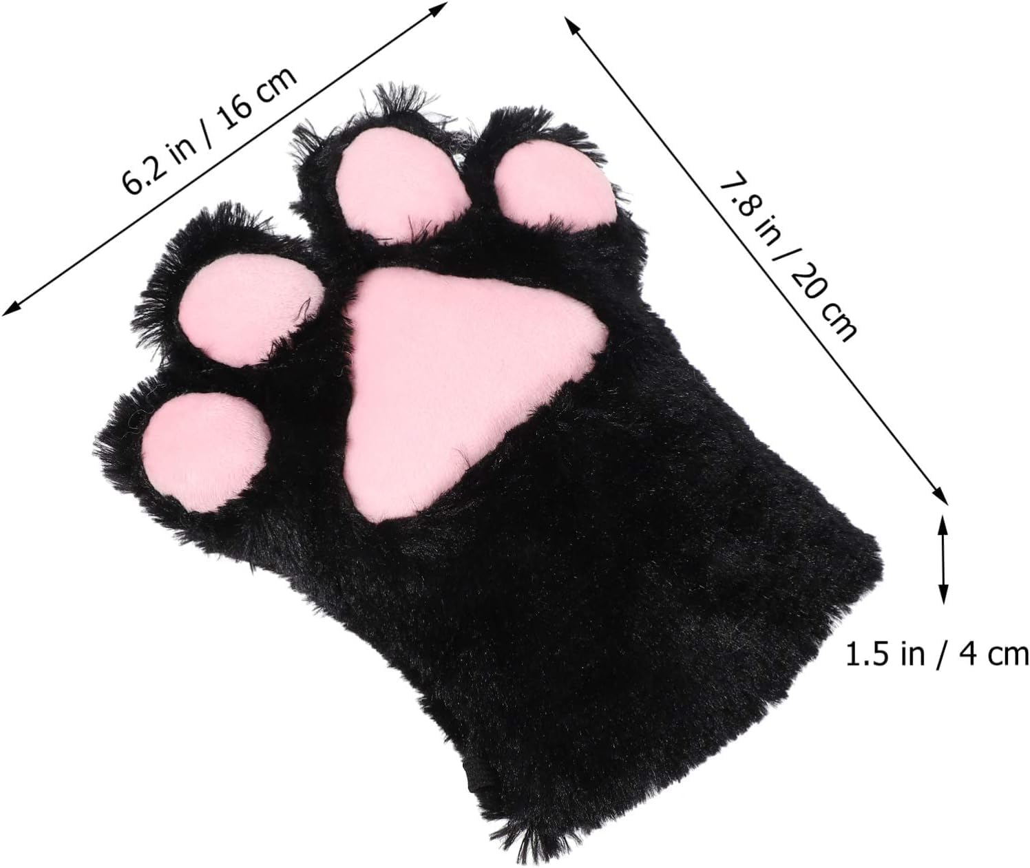 Acemedia 4 Pairs of Cute Cat Claw Gloves, Fingerless Gloves, Bare Gloves, Half-Fingered Gloves, Winter Plush Gloves image number 5