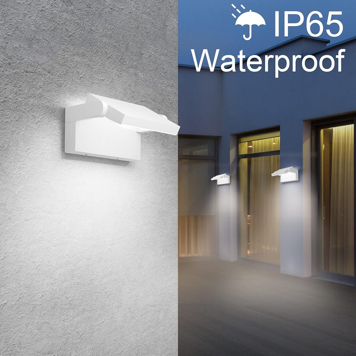 Klighten 24W LED Wall Light Outdoor Indoor Waterproof IP65 Wall Lamp Modern Aluminum outside Wall Light with Swiveling LED Panel for Entrance Garden Corridor, White, Cold White 5700K-6000K image number 5