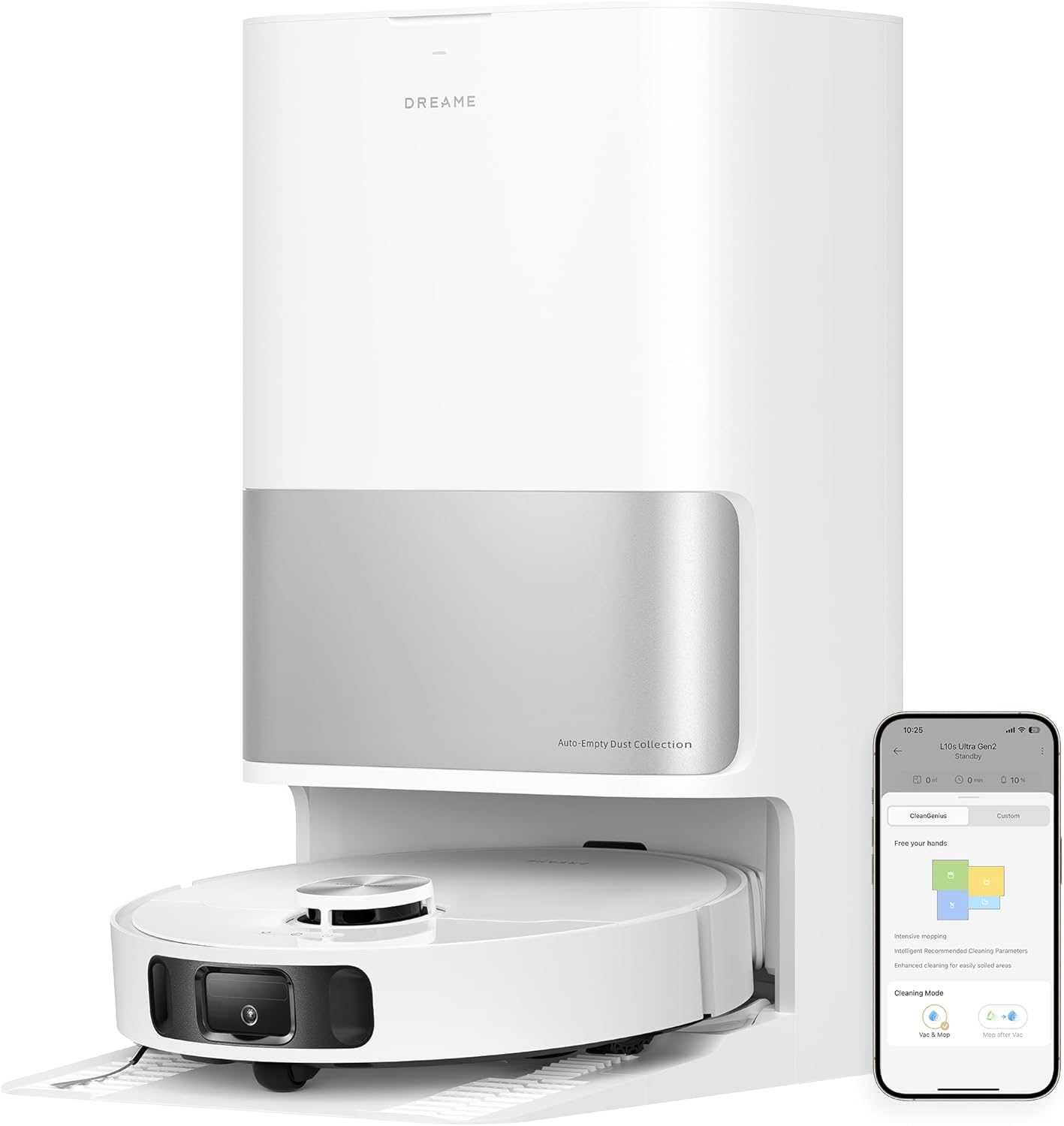 Dreame L30 Ultra S Robot Vacuum Cleaner, 1,3000Pa Suction, Self-Cleaning Mops & Empty, Pet Zone Cleaning