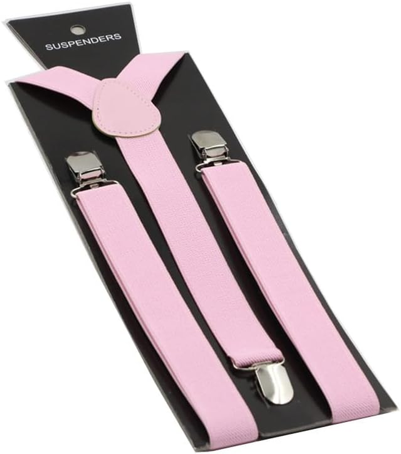 Adjustable 100Cm Baby Pink Adult Mens Suspenders image number 1