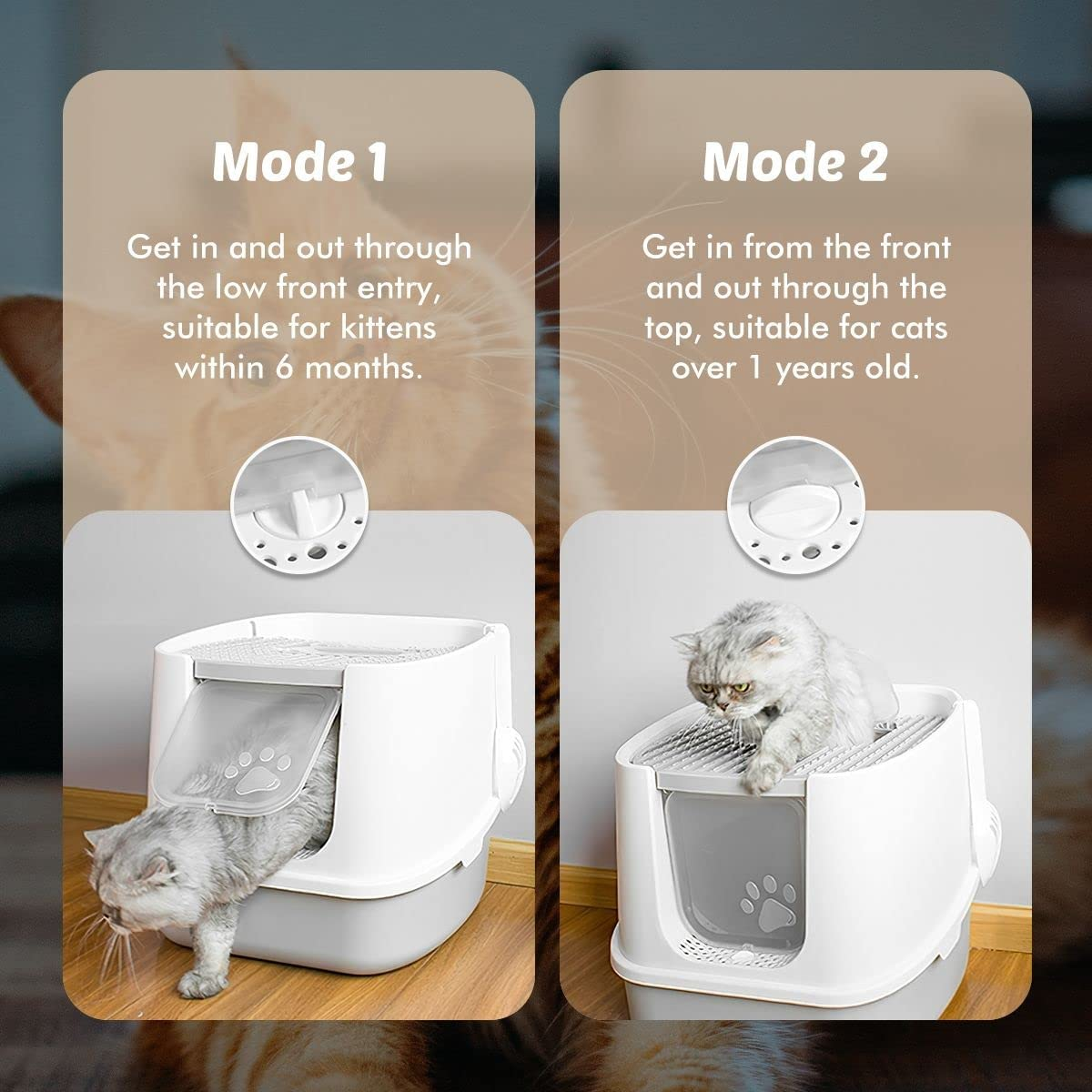 Fully Enclosed Hooded Cat Litter Box Kitty Litter Box Cat Litter House Toilet