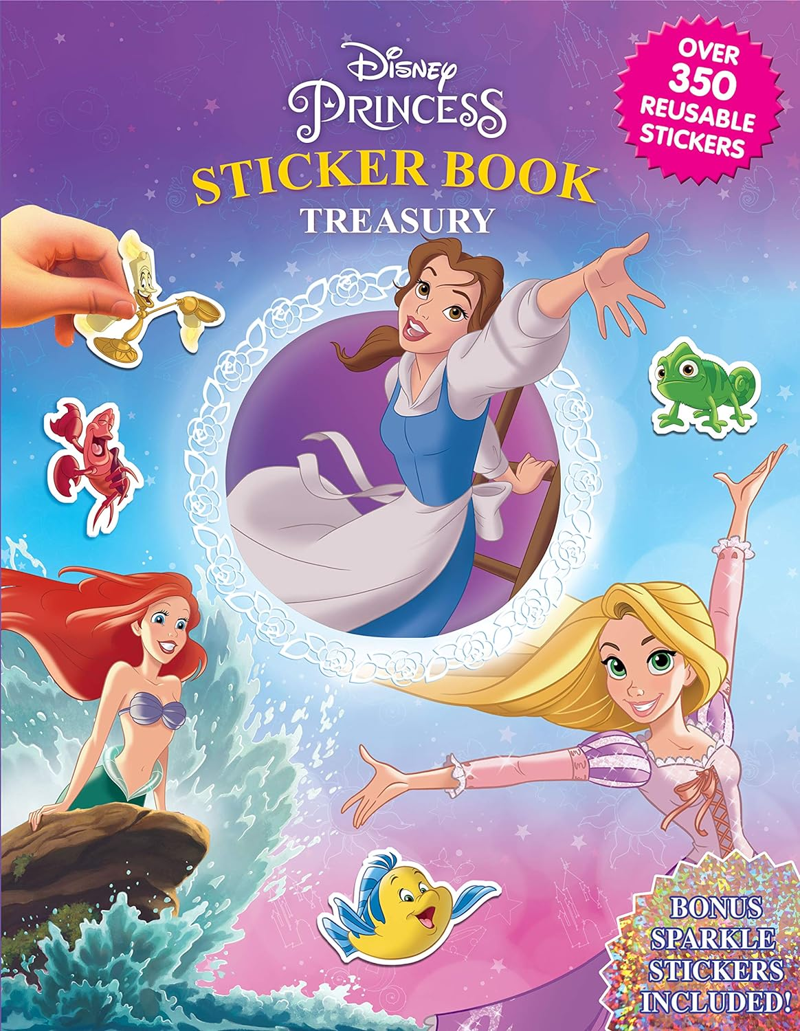 Disney Princess Sticker Book Treasury - Activity Books for Kids, 350 Reusable Stickers, 96 Pages of Fun