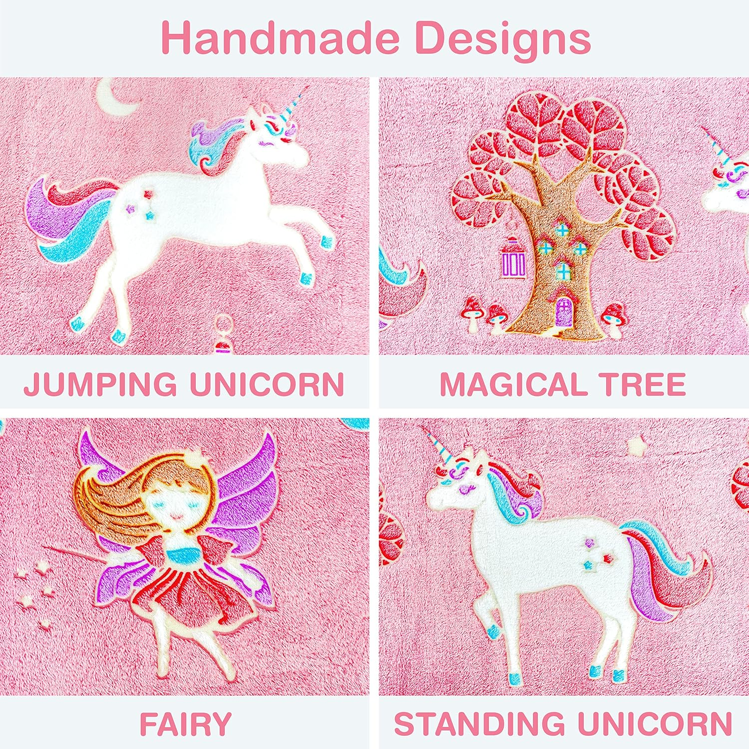 Glow in the Dark Unicorn Blanket for Girls &ndash; Soft Pink Fleece Throw. Great Christmas, Birthday, Baby, Toddler Unicorn Gifts for Girls, Fairy, Butterfly, Stars. Bright Long-Last Glow - Dinosaur image number 7