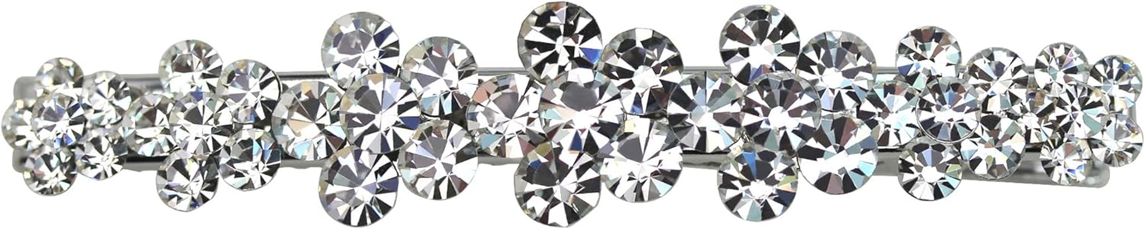 Faship Gorgeous Black Crystal Floral Small Alligator Hair Clip - Ab / Rose Gold Plated image number 4