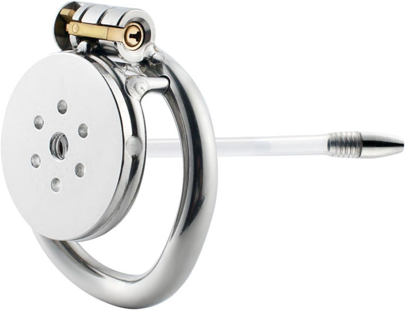 Male Chastity Bondage Cage Metal Penile Lock Stainless Steel Chastity Lock with Hose Penis Bondage Cage 50Mm image number 6