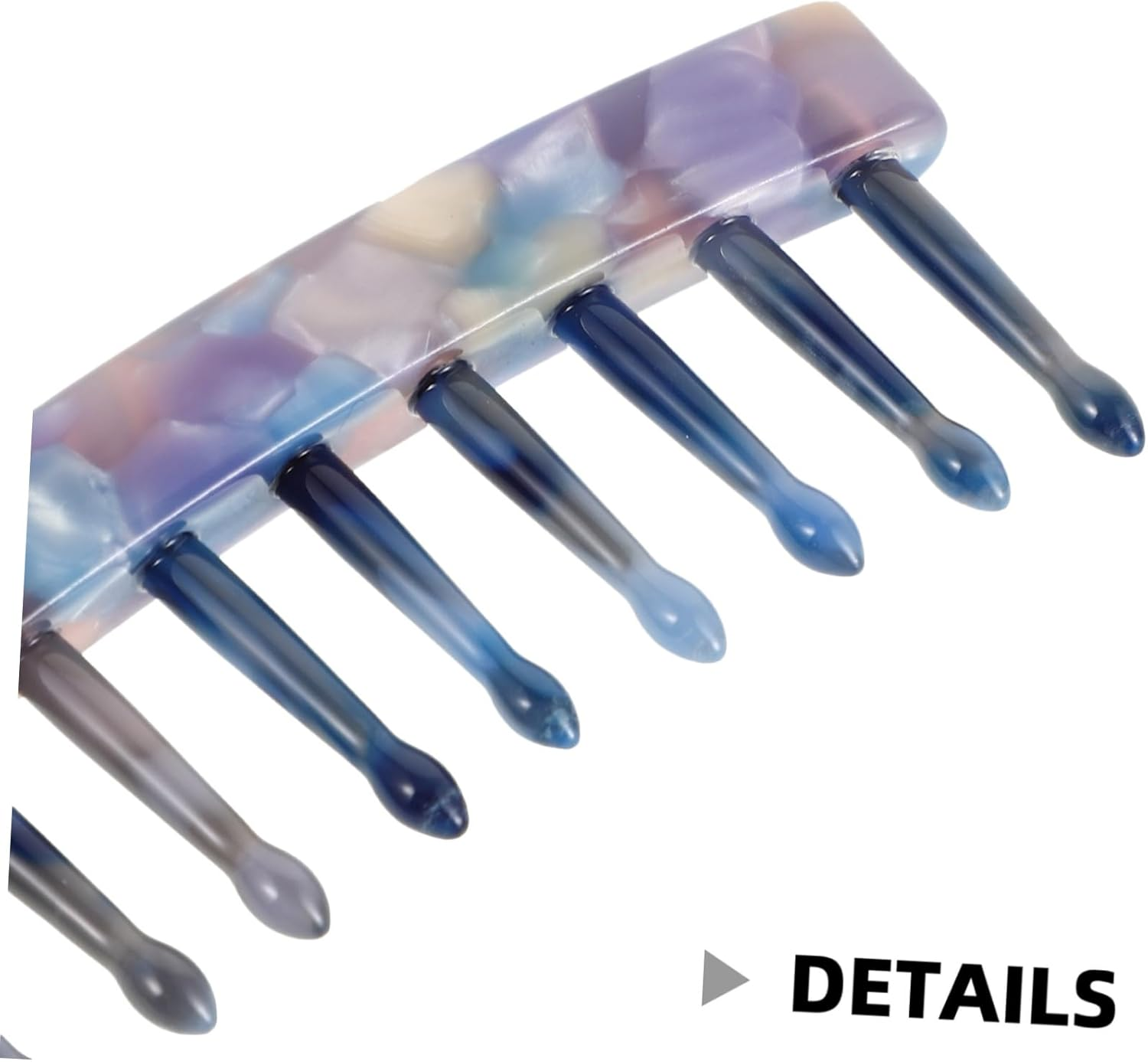 Marble Texture Hair Comb Wide Tooth Design for Detangling Curly Wet Hair Long Handle for Comfortable to Hold Retro Pattern for Women and Travel Use image number 1