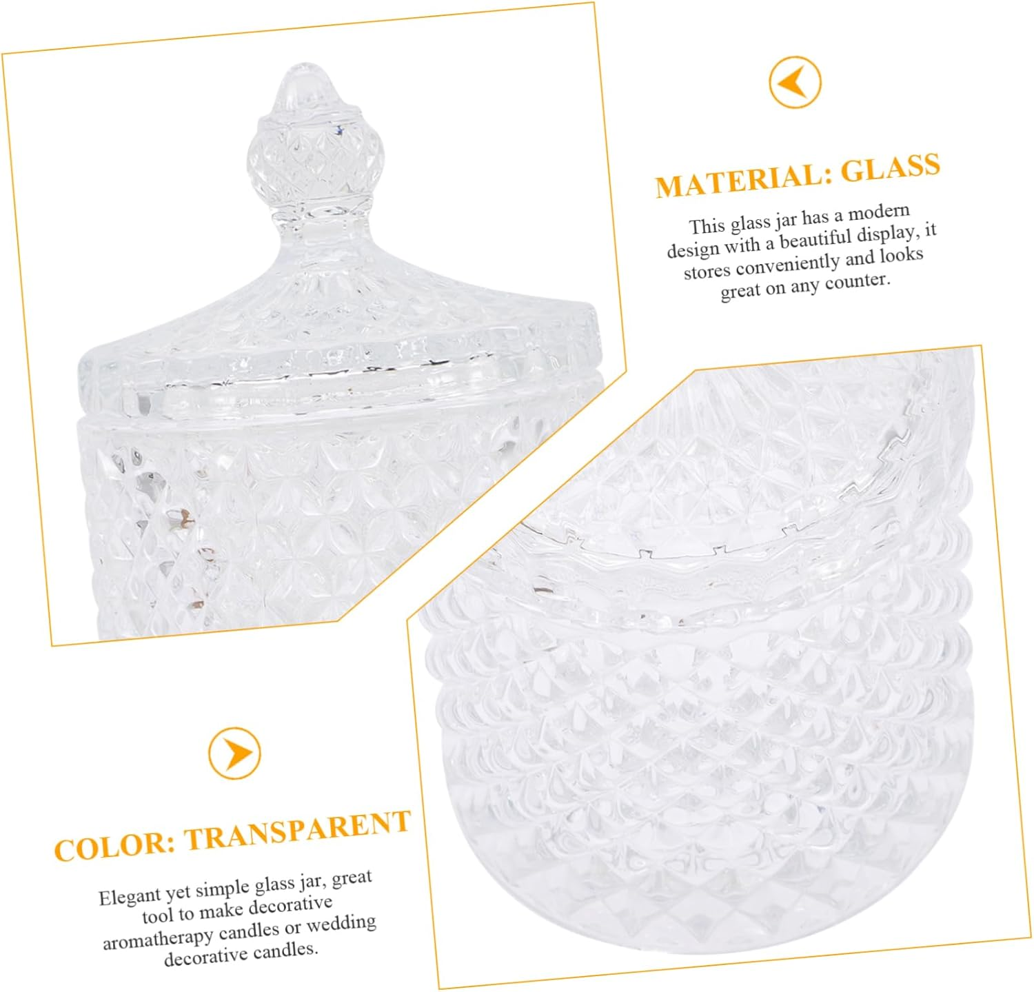 Levemolo Scented Candle in Glass Jar for Home Decoration for Making Candles Glass Jars for Kitchen Storage Use as Candy Dish for Party Favors image number 4