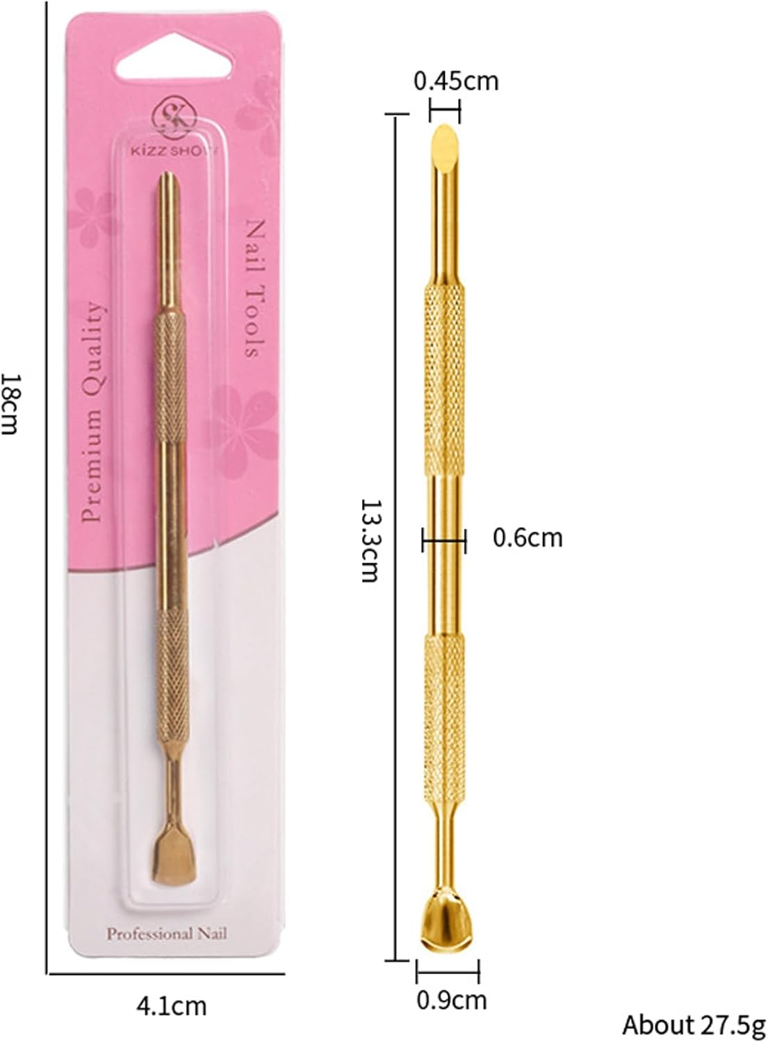 Dual Ended Nail Cuticle Pusher with 100Pcs 180/240 Self-Adhesive Grit Sandpaper Sheets Replaceable Refill Nails Pre Polishing Manicure Treatment Tool image number 5