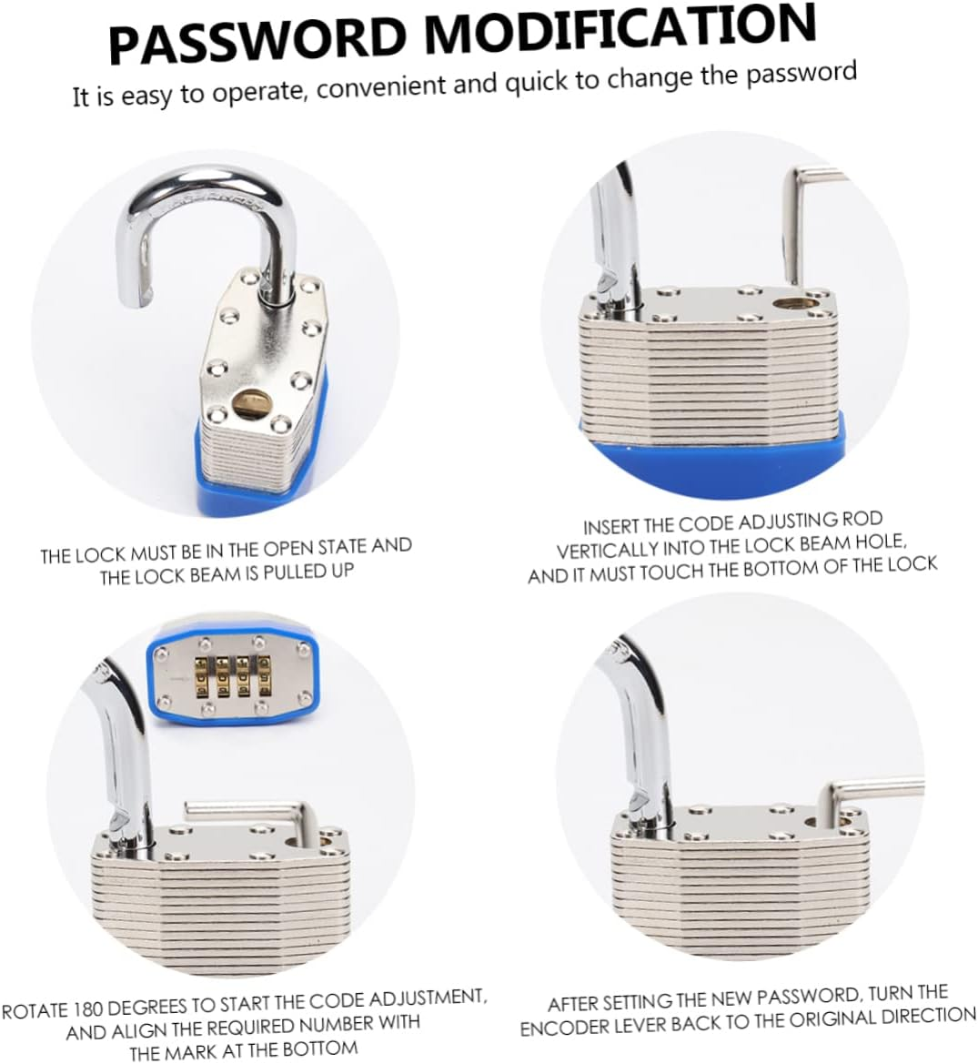 CTIRCHIU Combination Padlock Suitcase Padlock 45Mm Large Password Travel Lock with Four-Digit Code for Home and Luggage Security image number 3