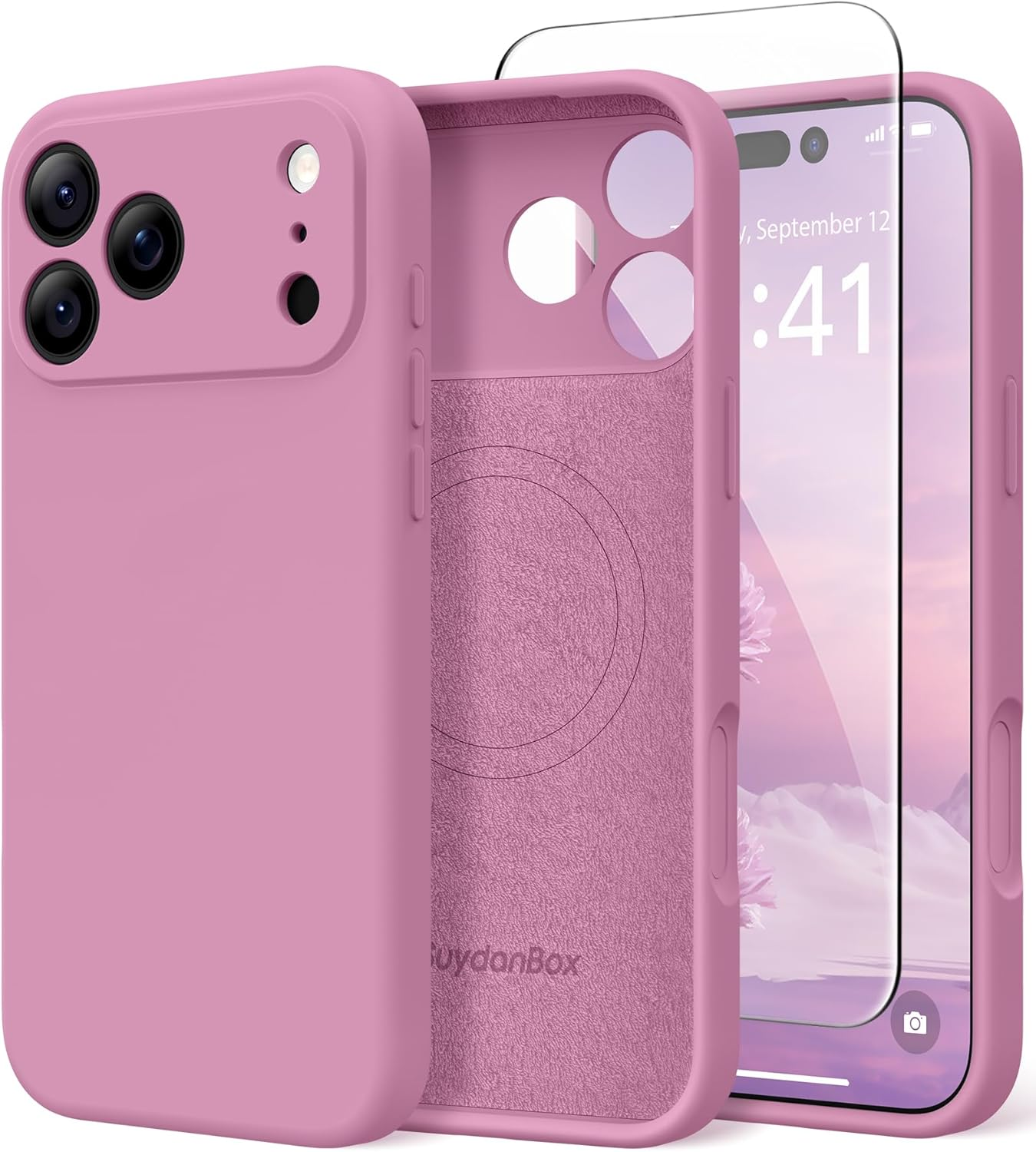 Suydanbox Magnetic for Iphone 17 Pro Max Case, Compatible with Magsafe, [Full Camera Protection][Screen Protector] Silicone Shockproof Protective Phone Case for Iphone 17 Pro Max 6.9", Calke Green