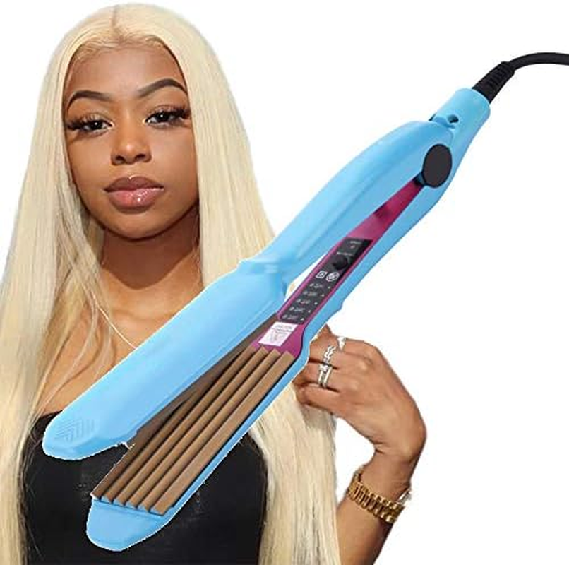 Fast Heating Ceramic Hair Corn Plate Curler Crimper Corrugation Curling Iron Wand Hair Heated Roller 2 in 1 Professional image number 3