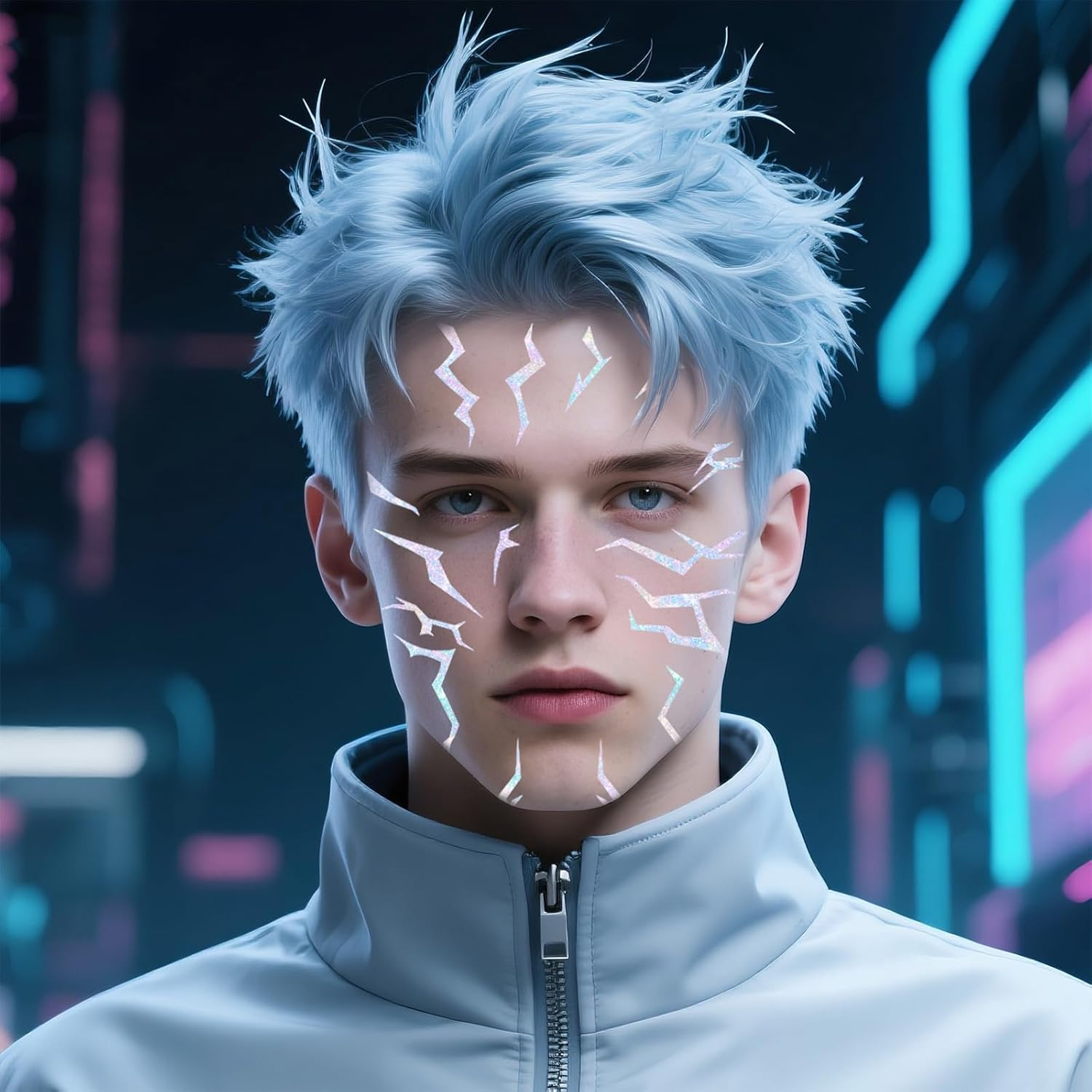 4 Sheets Rumi Stickers, Full Body Temporary Tattoos Set, Waterproof Fake Tattoos for Arm Neck Leg, Cosplay Costume Party Accessories (Type 1) image number 3