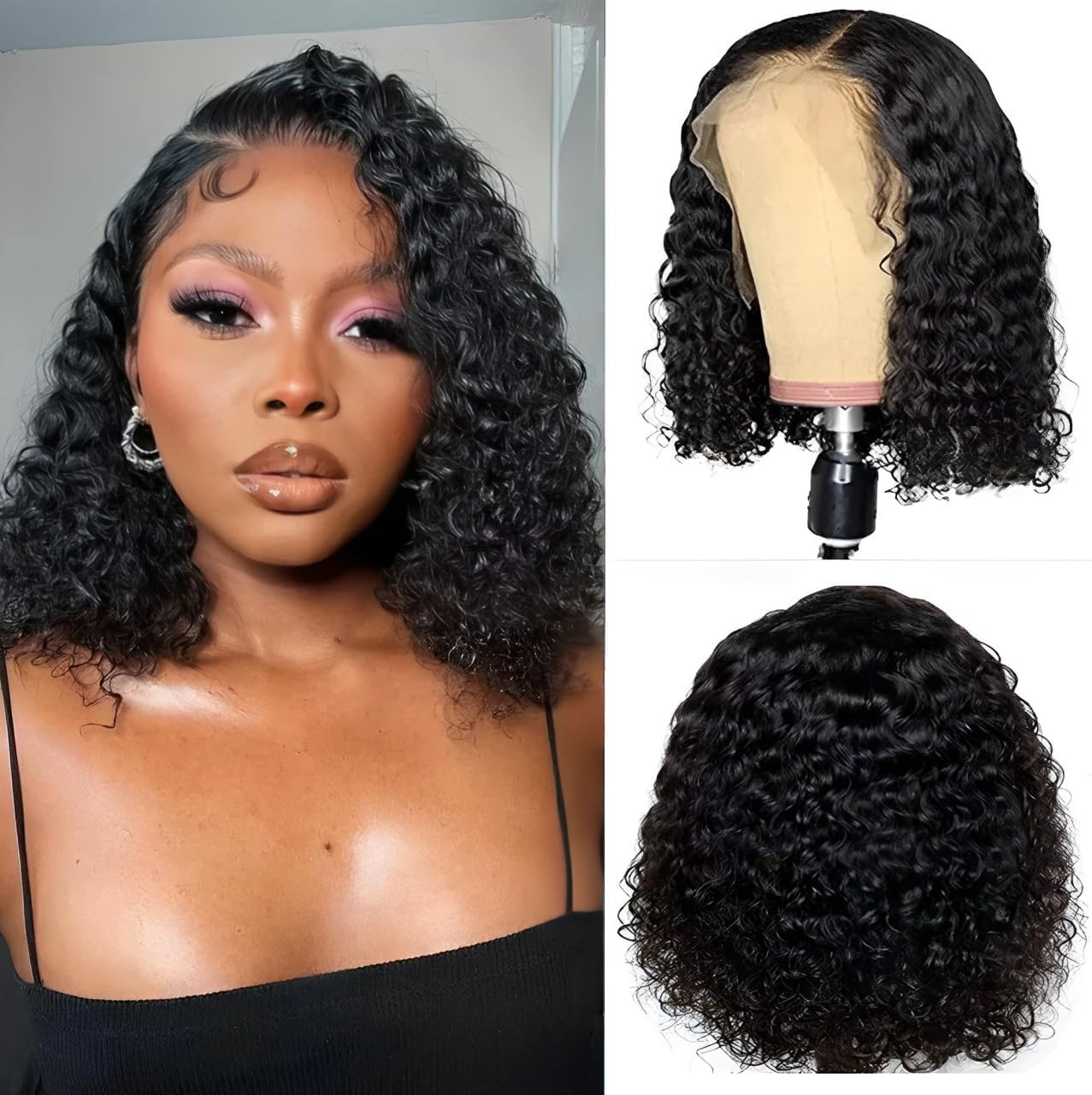 4X4 Burgundy 99J Human Hair Wigs for Black Women Glueless Pre Lined 150% Straight 10 Inch