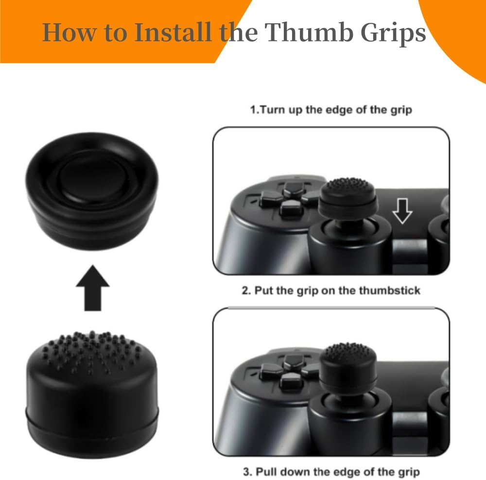8Pcs Silicone Joystick Covers,Thumb Grip Caps Controller,Thumb Stick Caps for Playstation Portal,Compatible with PS5 PS4 Xbox One Xbox Series X/S Nintendo Switch Pro Joysticks image number 4