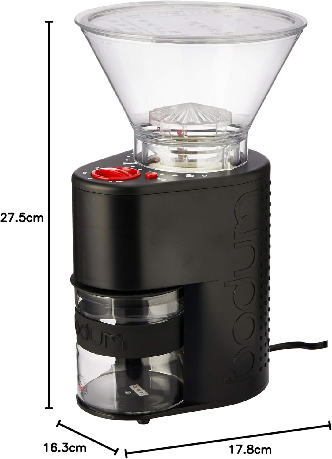 Bodum Coffee Grinder Electric Coffee Grinder, Black, 10903-01AUS-3 image number 4
