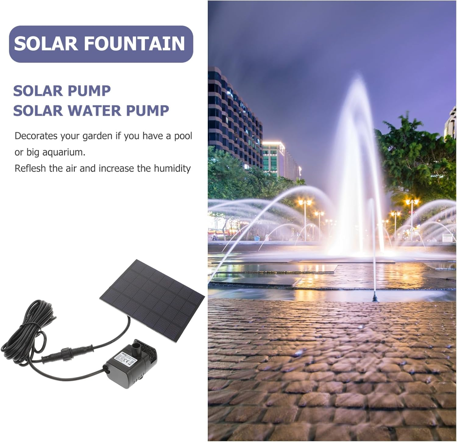 6V 0.8W Solar Pump Fountain Submersible Pump for Pool Garden Solar Water Feature image number 6